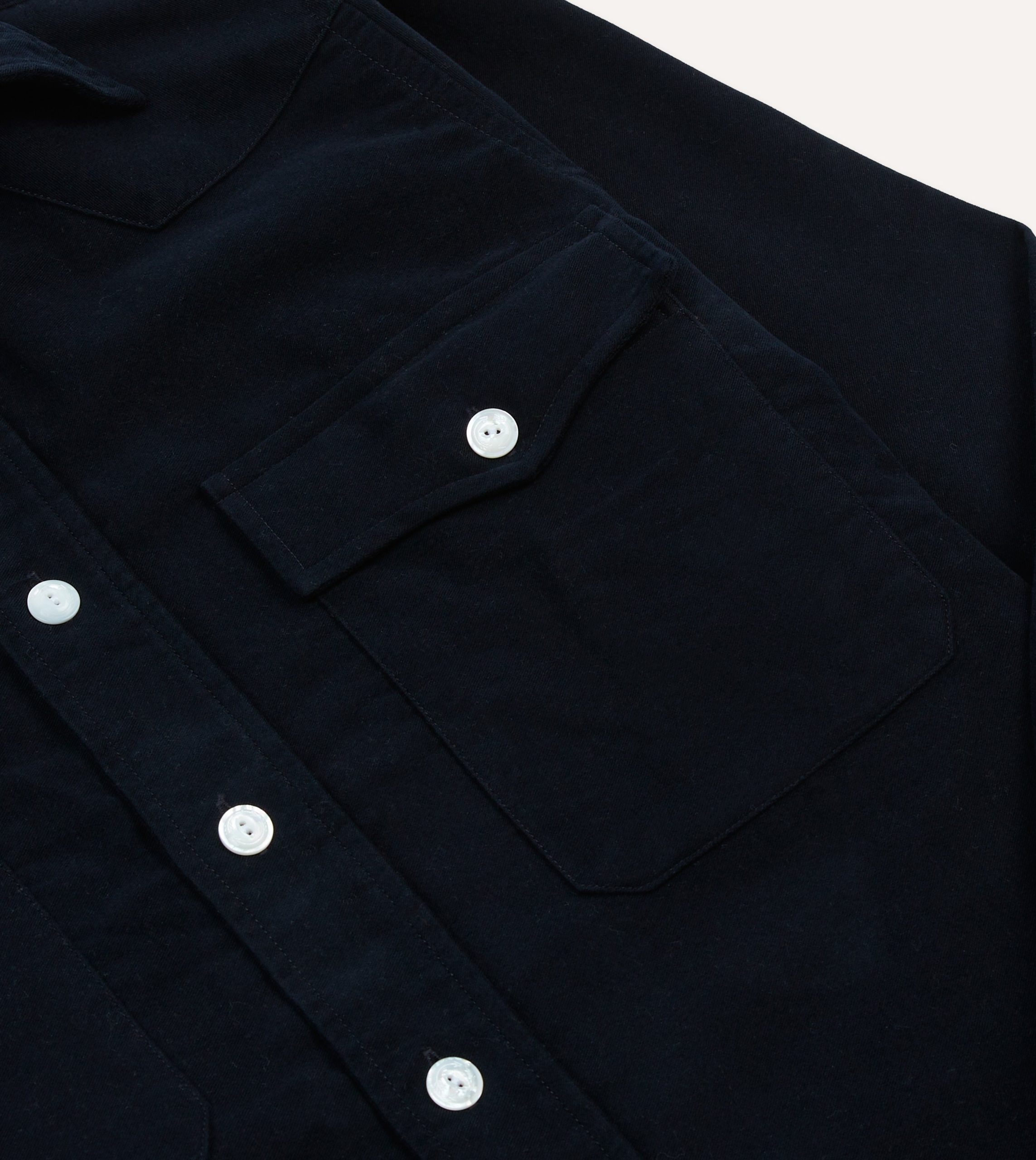 Navy Moleskin Two-Pocket Western Shirt - Image 4
