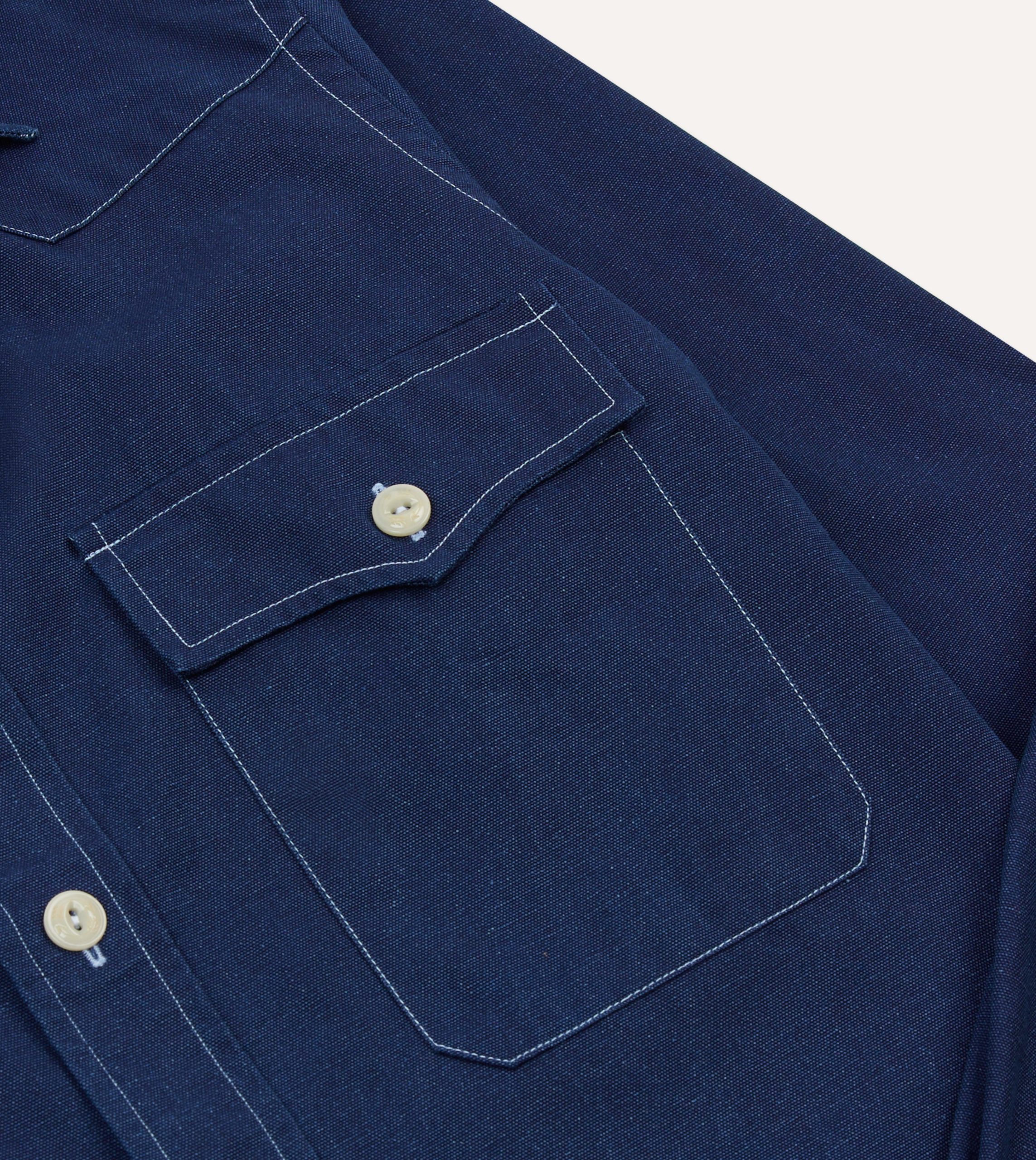 Indigo Canvas Two-Pocket Western Shirt - Image 4