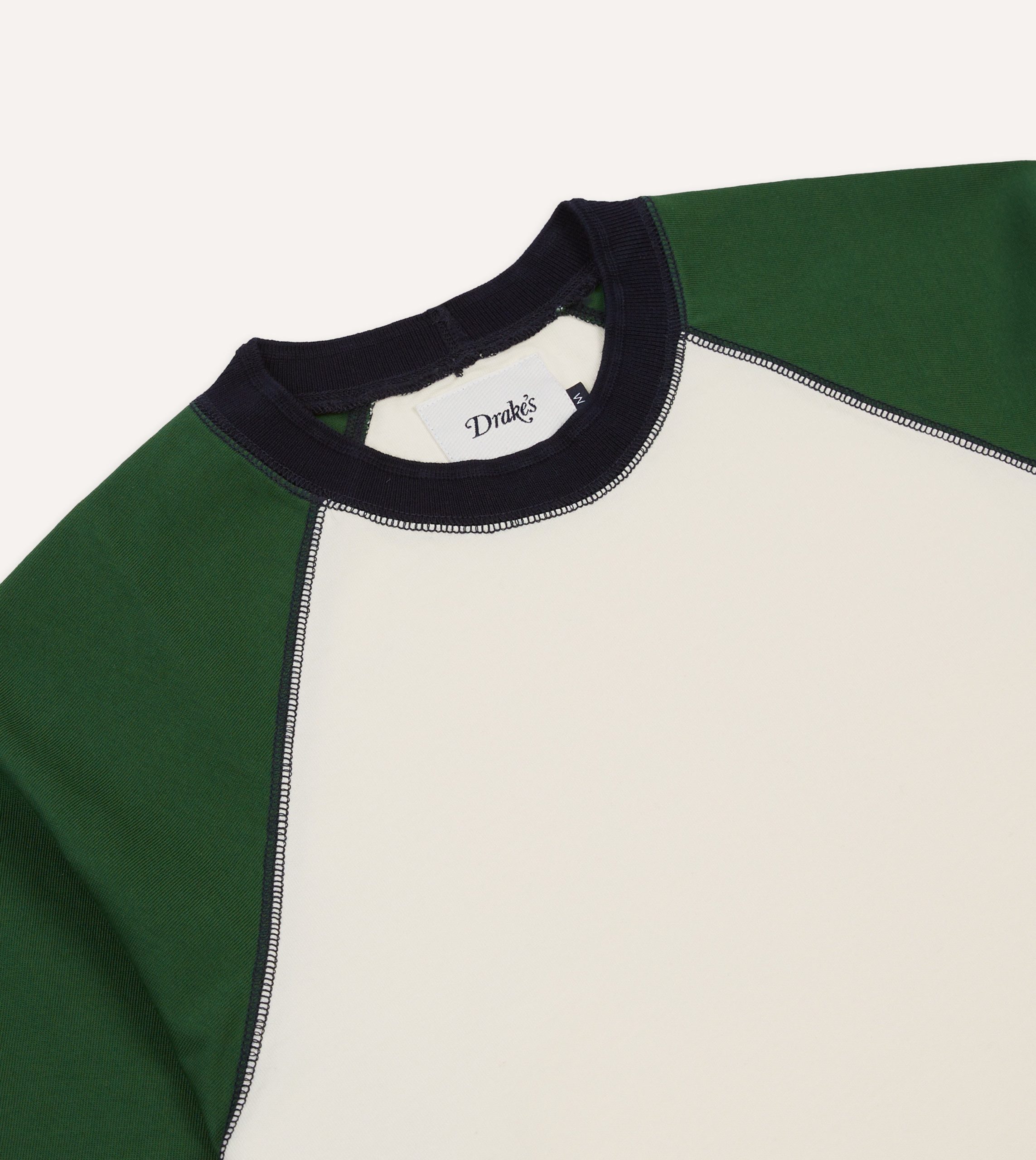 Ecru and Green Raglan Sleeve Hiking T-Shirt - Image 3