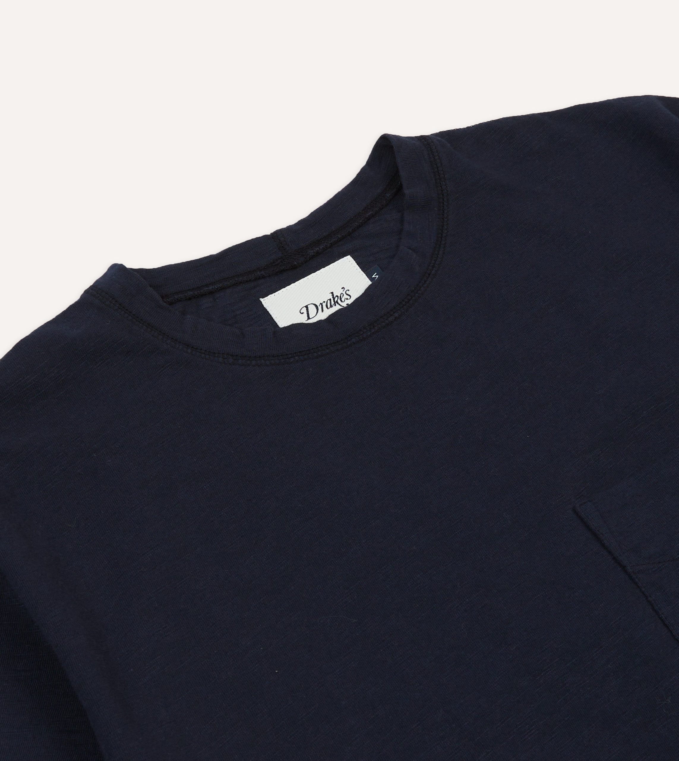 Navy Flamé Cotton Crew Neck Hiking T-Shirt - Image 3