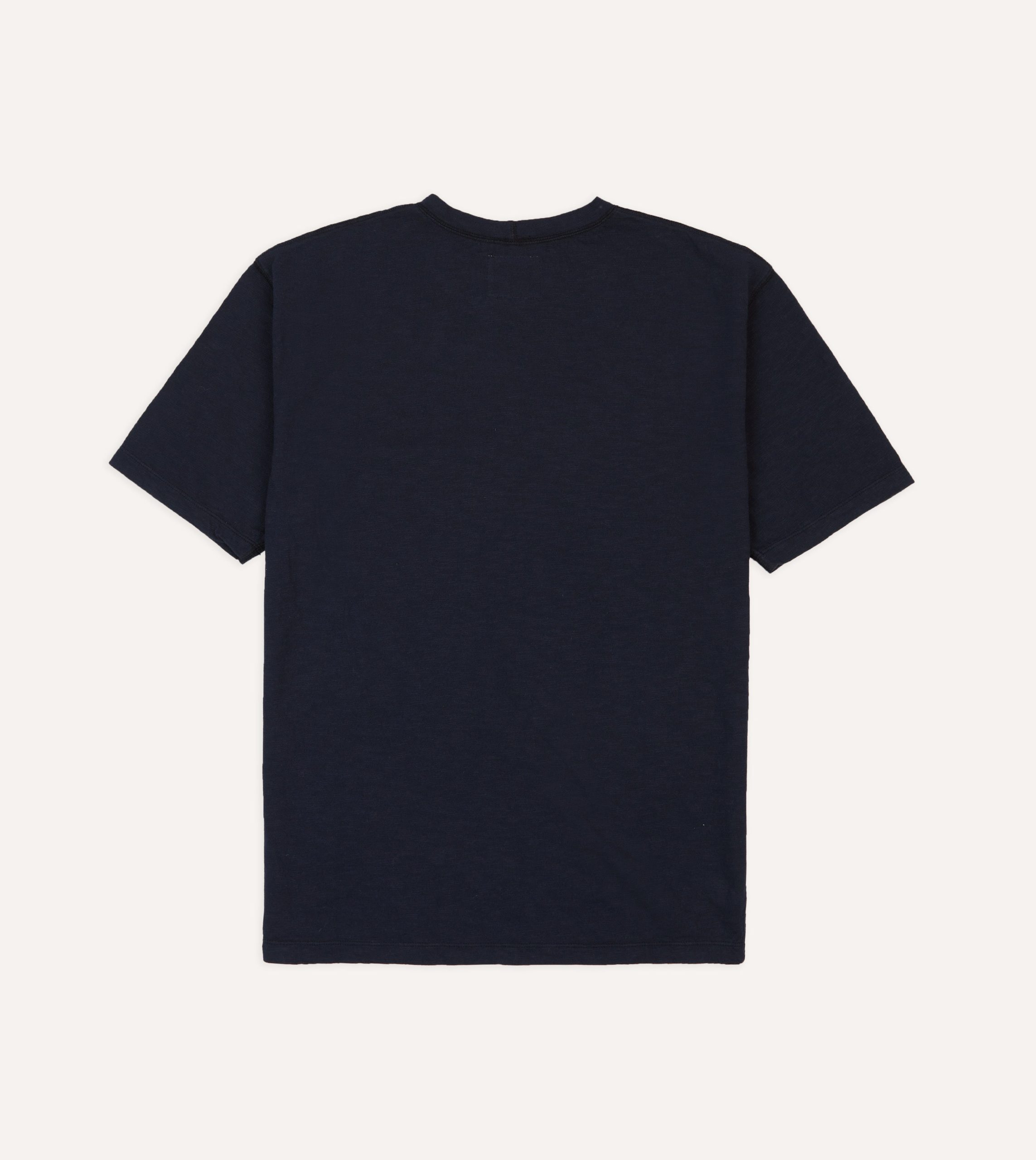Navy Flamé Cotton Crew Neck Hiking T-Shirt - Image 4