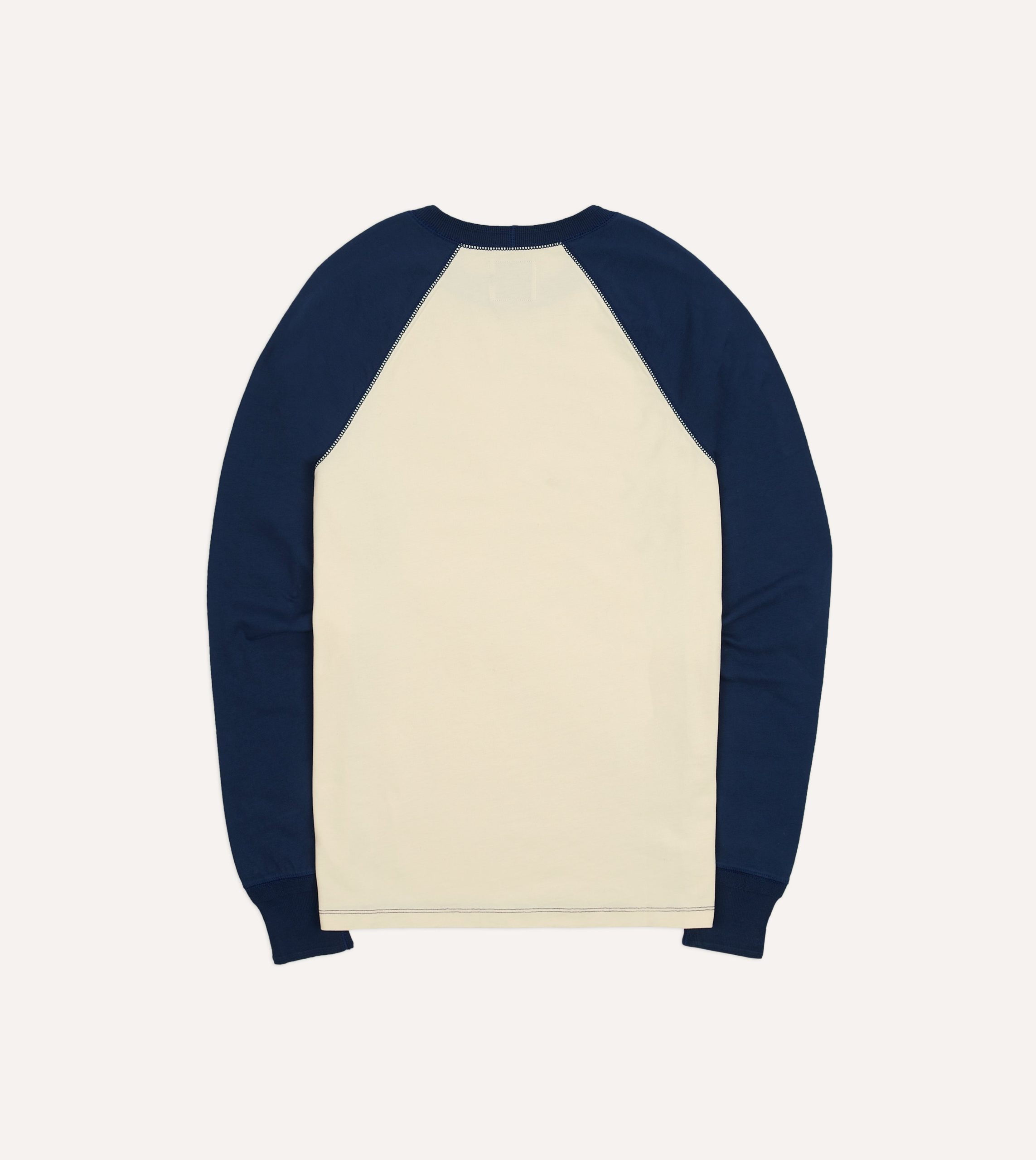 Ecru and Navy Raglan Sleeve Hiking T-Shirt - Image 5