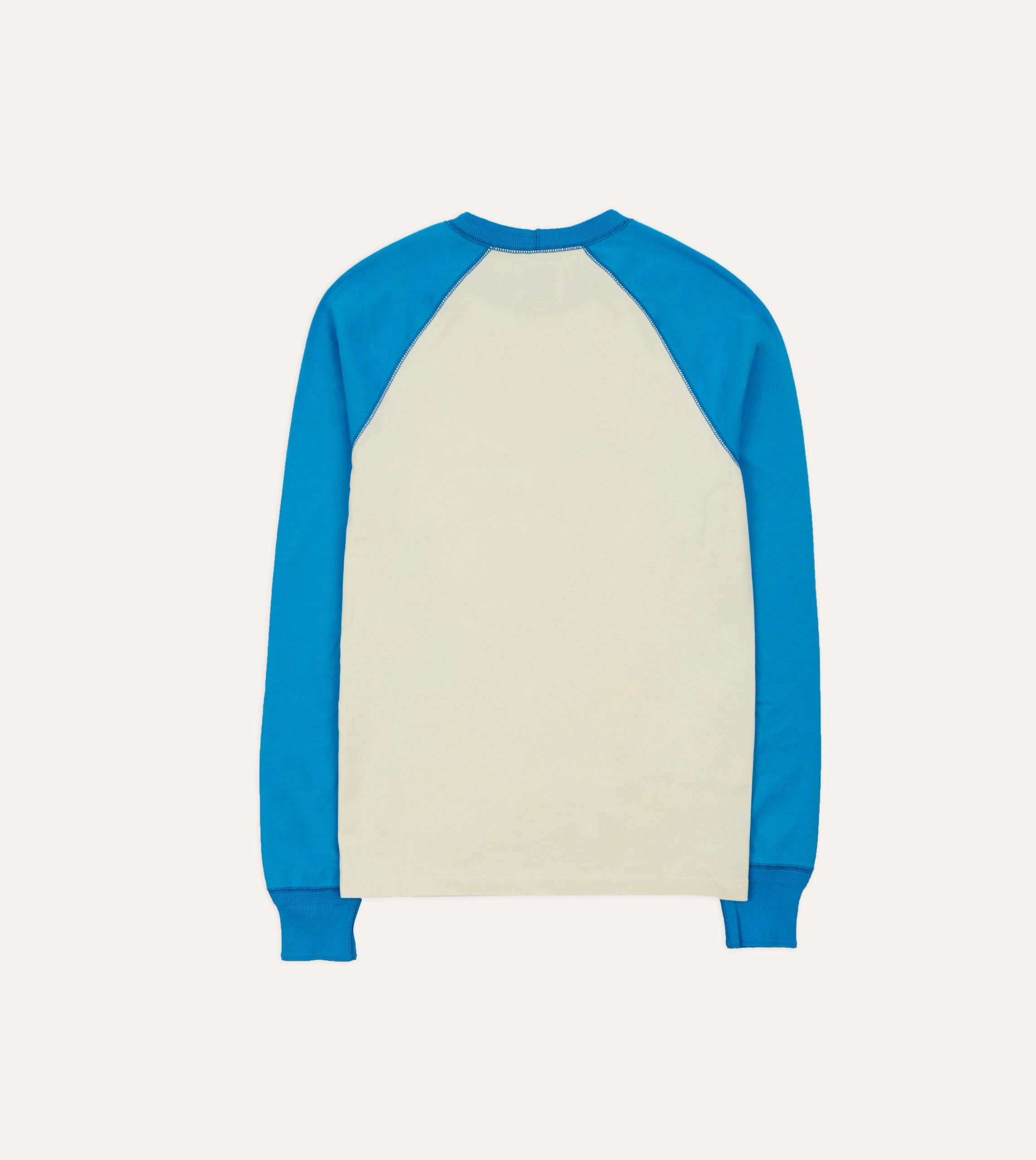 Blue and Antique White Raglan Sleeve Hiking T-Shirt - Image 6