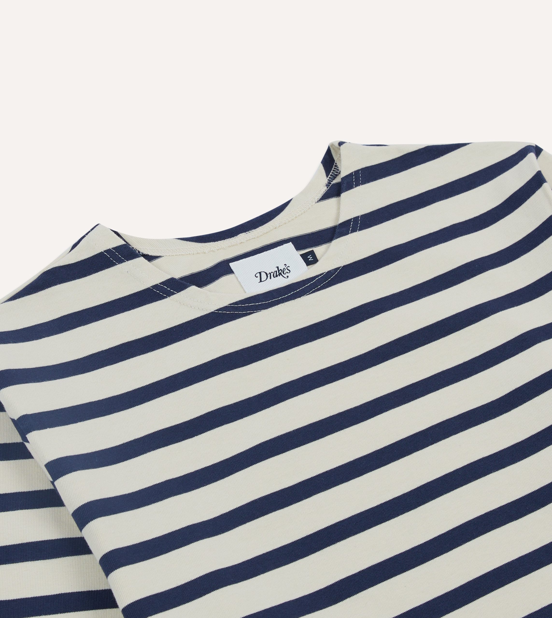 Ecru and Navy Breton Long Sleeve T-Shirt - Image 3