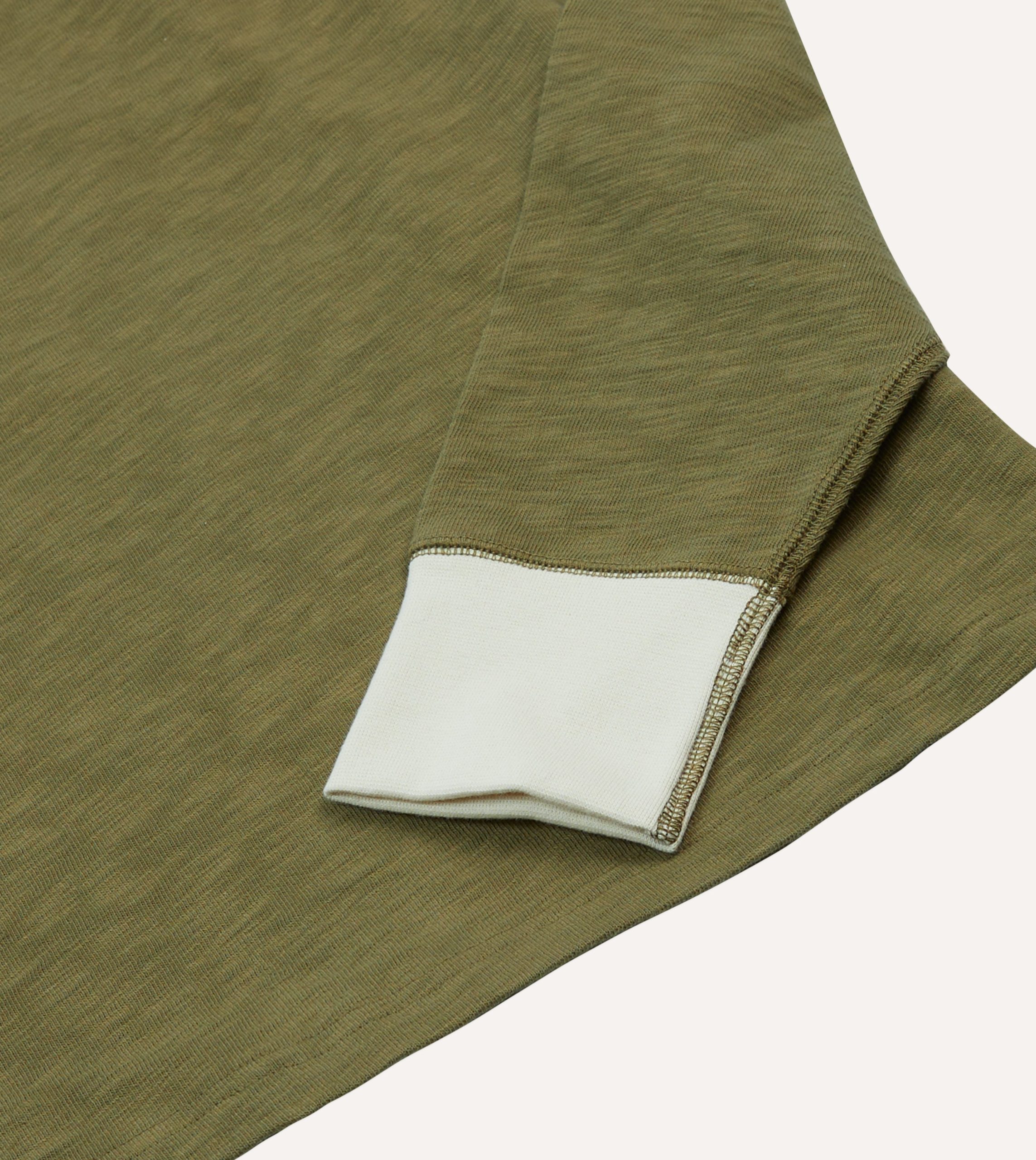 Khaki Cotton Long-Sleeve Roll Neck Hiking T-Shirt - Image 4