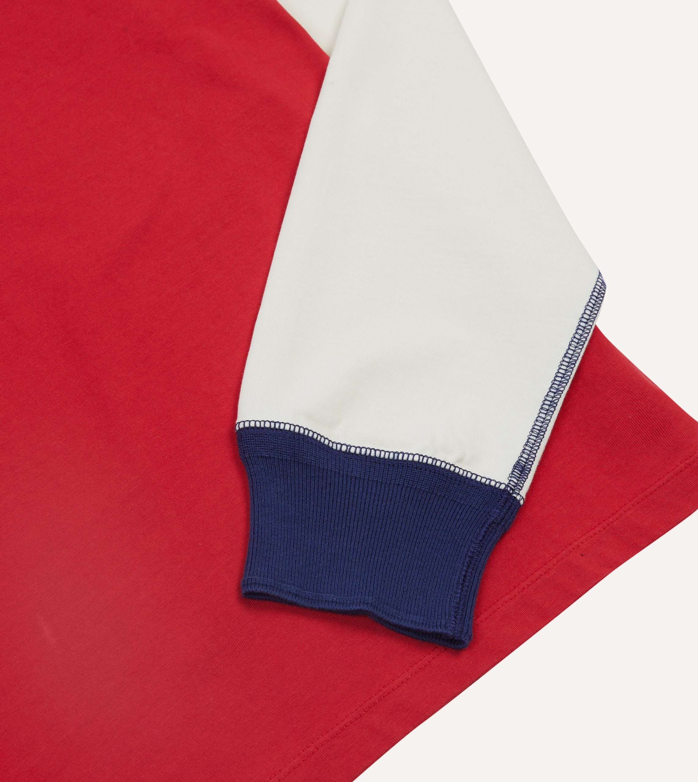 Red and Ecru Long Sleeve Raglan T-Shirt - Image 4