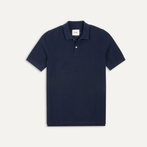 Navy Piqu?? Cotton Polo Shirt