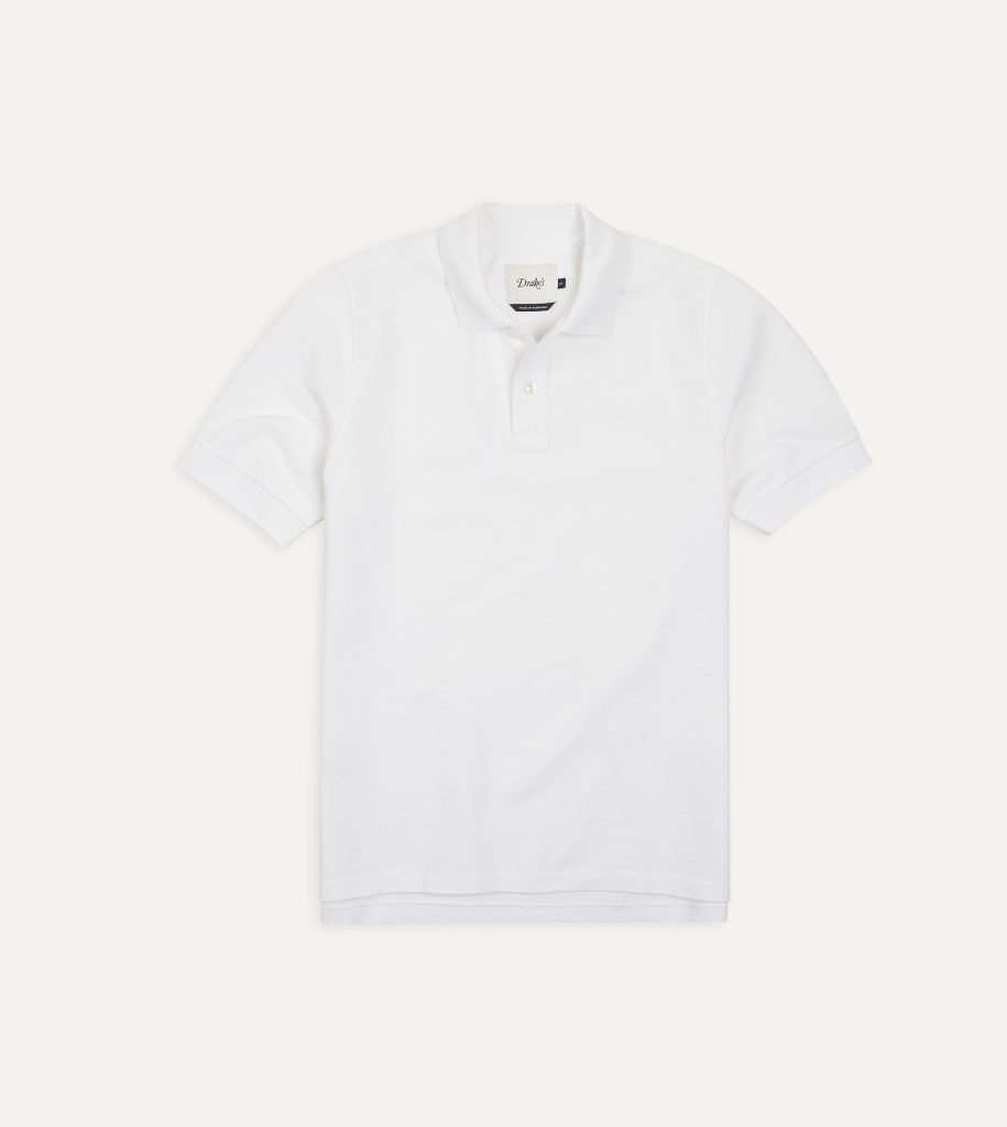 White Piqué Cotton Polo Shirt