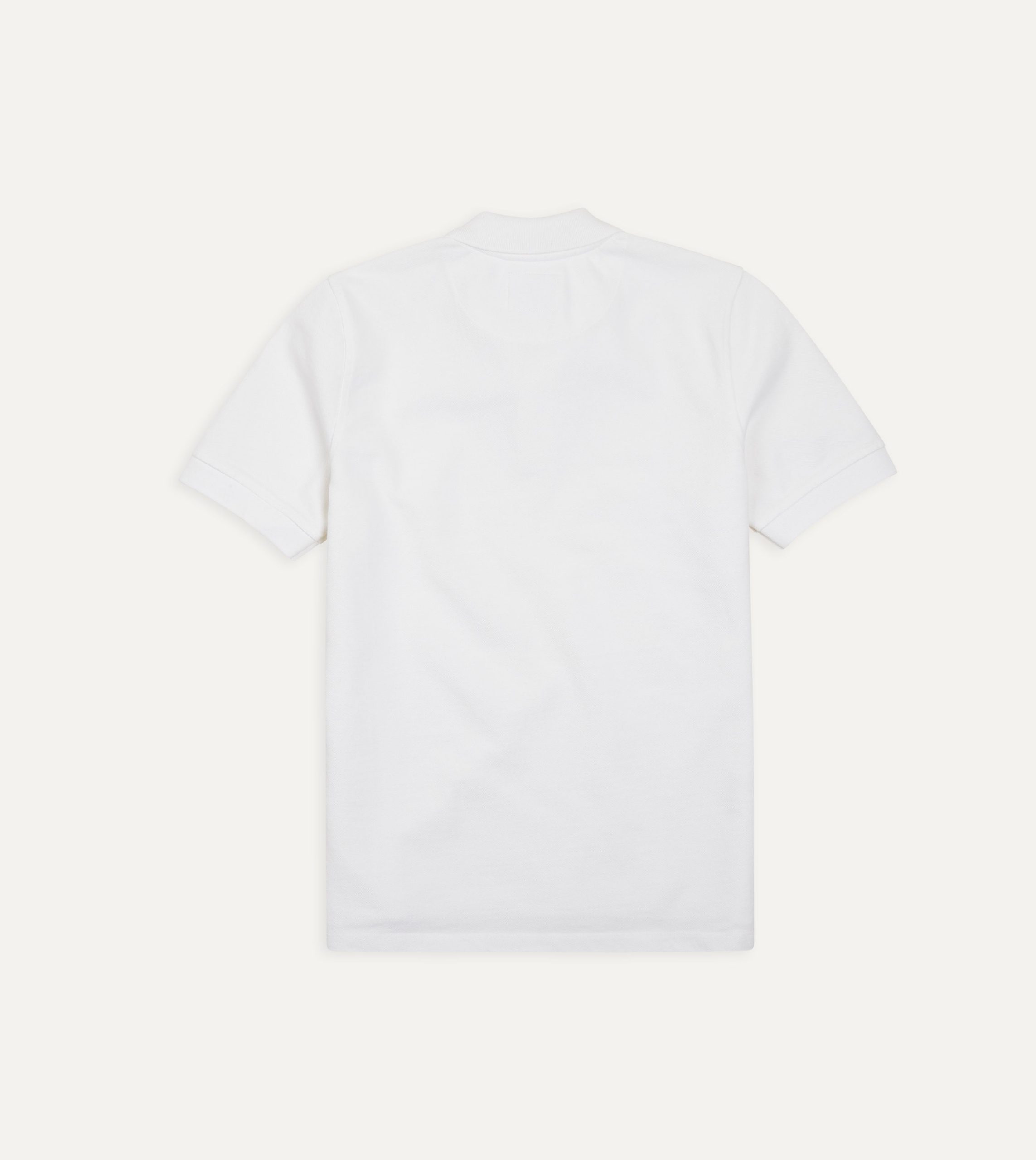 White Piqué Cotton Polo Shirt - Image 4