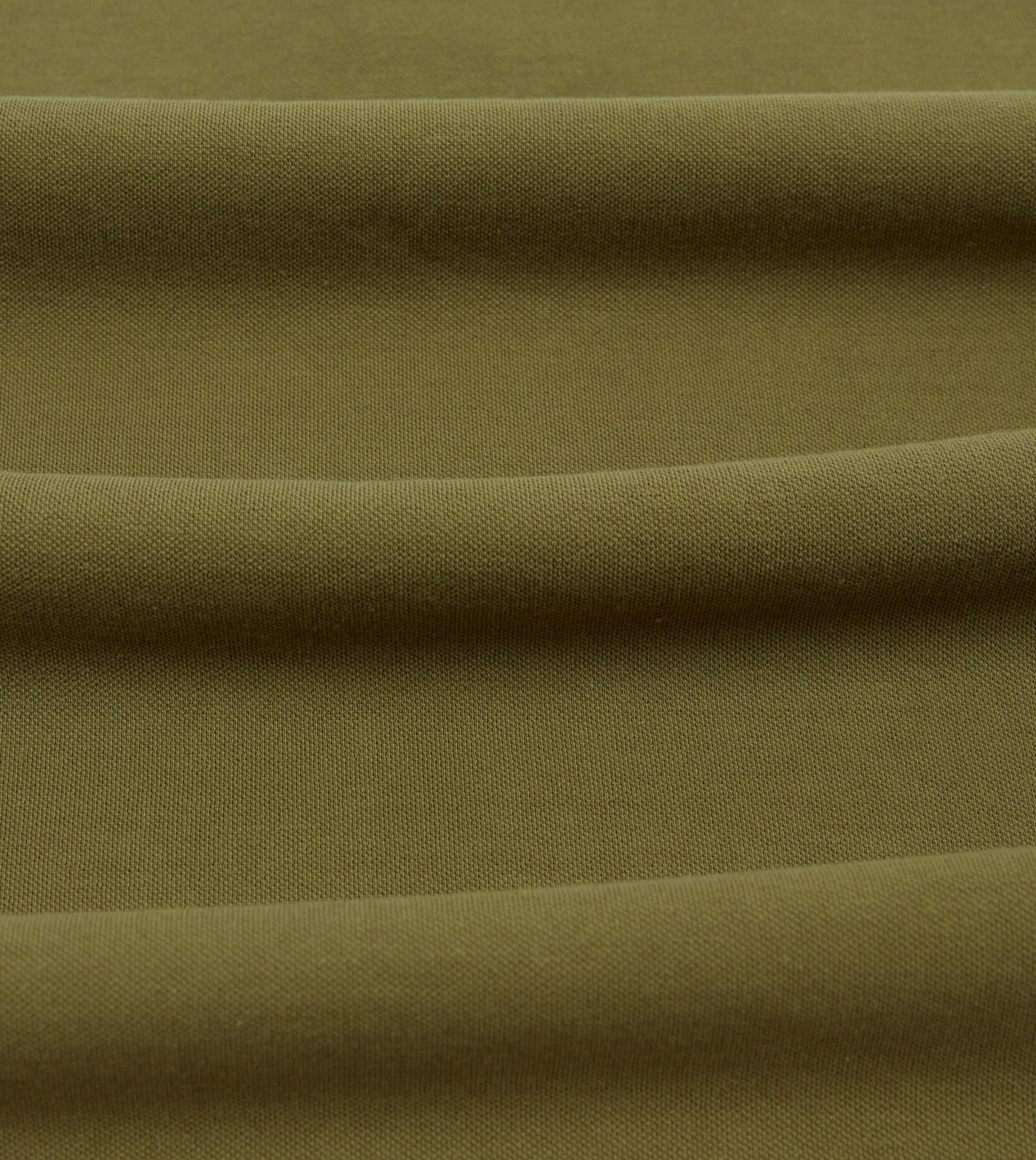 Khaki Piqué Cotton Polo Shirt - Image 2