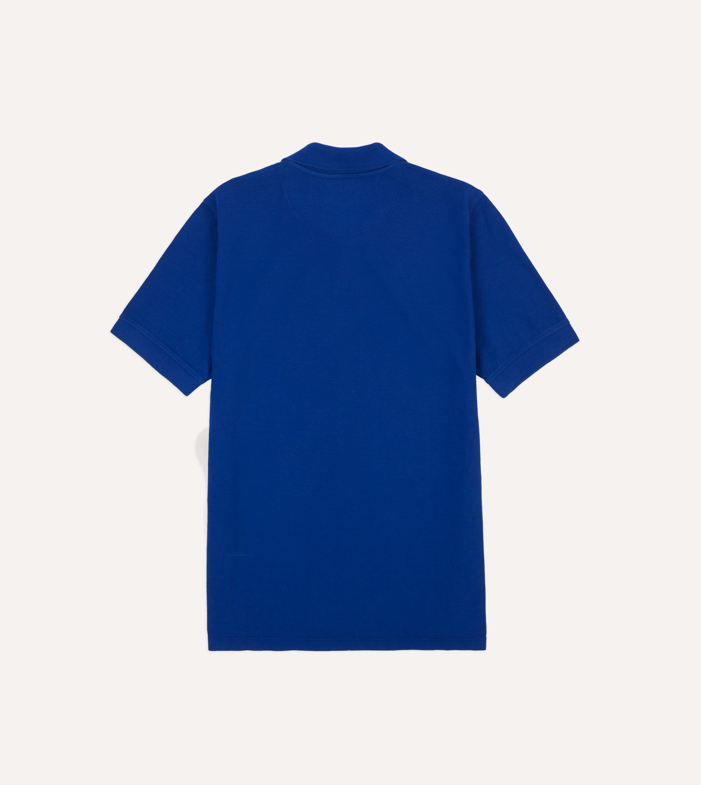 Blue Piqué Cotton Polo Shirt - Image 4