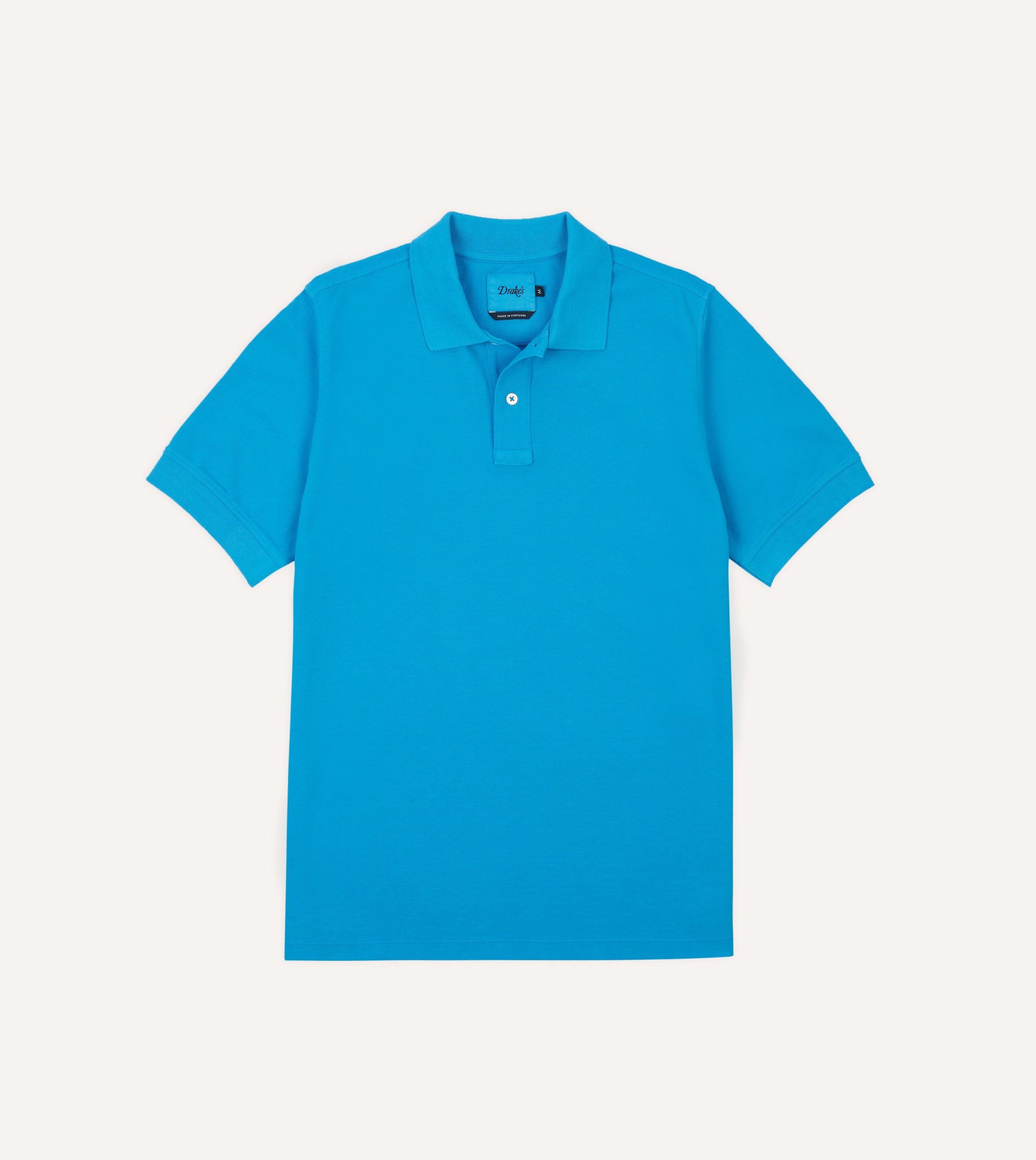 Sky Blue Piqué Cotton Polo Shirt