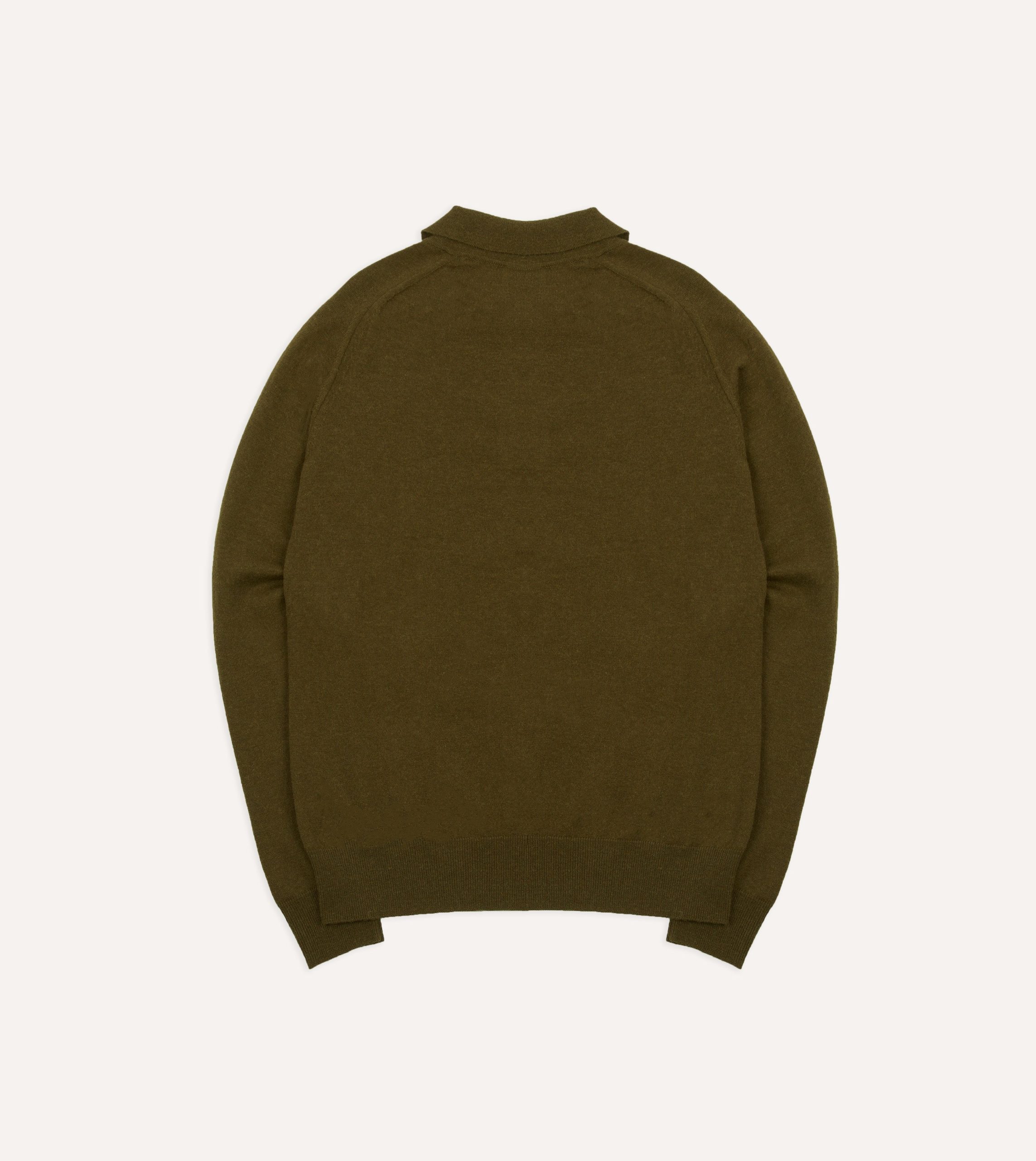 Olive Alpaca Wool Knitted Polo - Image 5