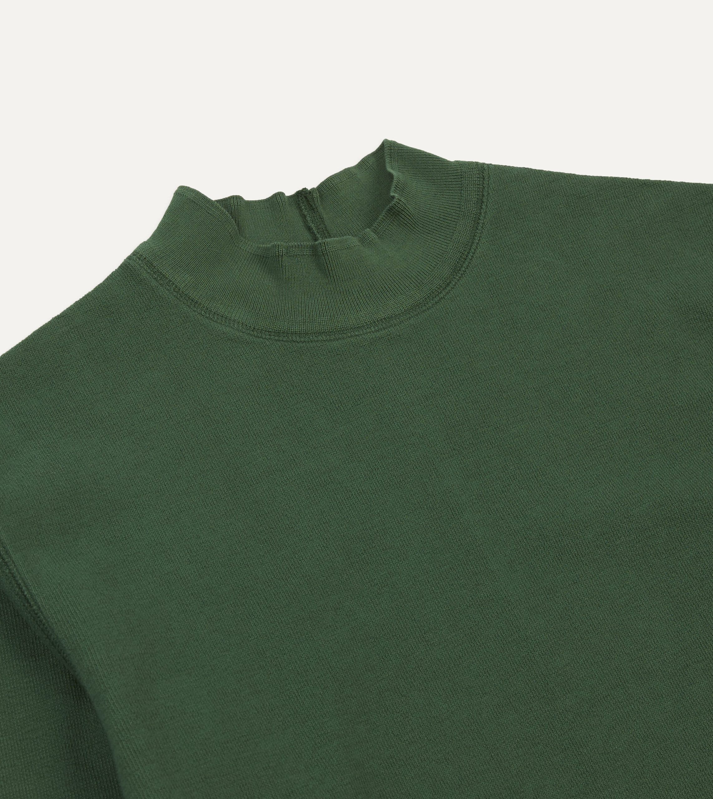 Green Cotton Long-Sleeve Mock Neck Hiking T-Shirt - Image 3