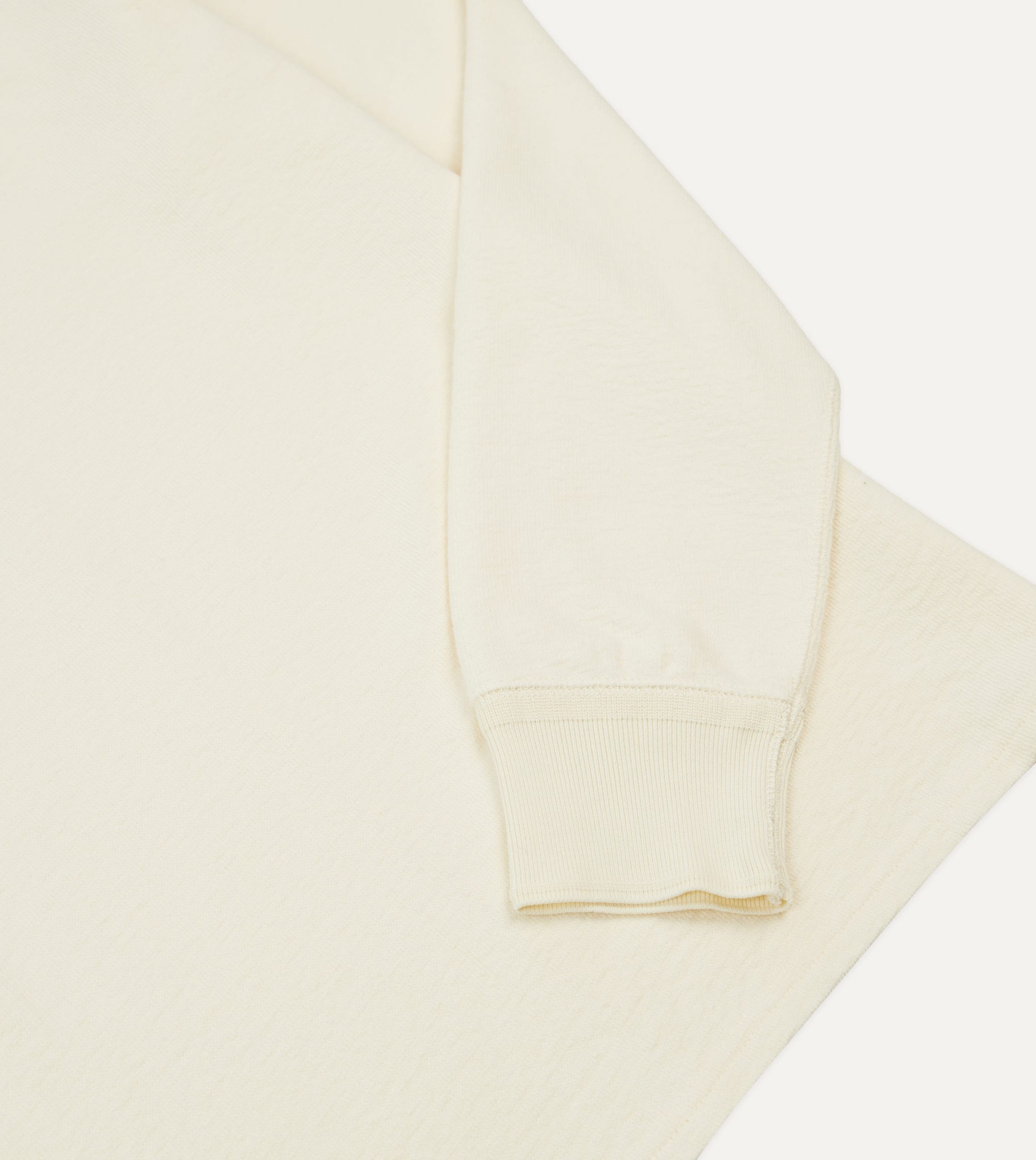 Ecru Cotton Long-Sleeve Mock Neck Hiking T-Shirt - Image 4