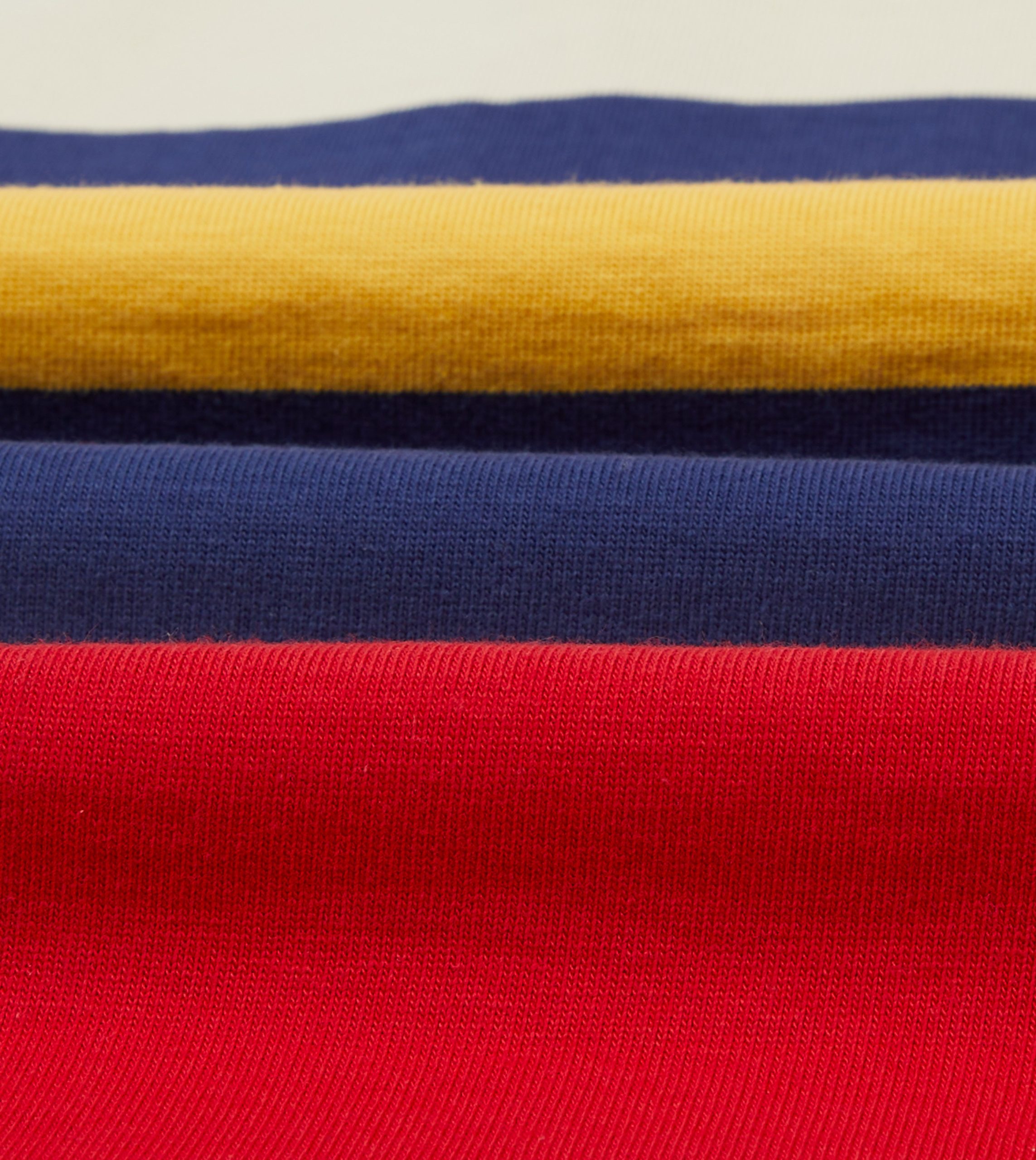 Red. Yellow and Navy Multi Stripe Cotton Rugby Shirt - Image 2