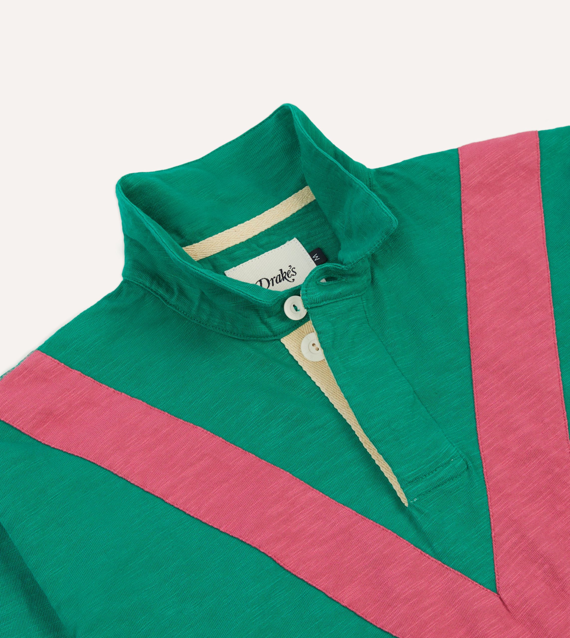 Green and Pink Chevron Flamé Cotton Rugby Shirt - Image 4