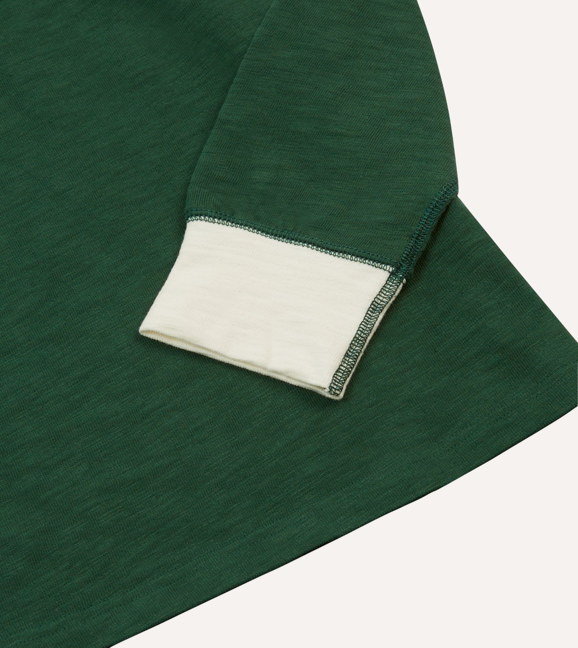 Green and Ecru Chevron Flamé Cotton Rugby Shirt - Image 5