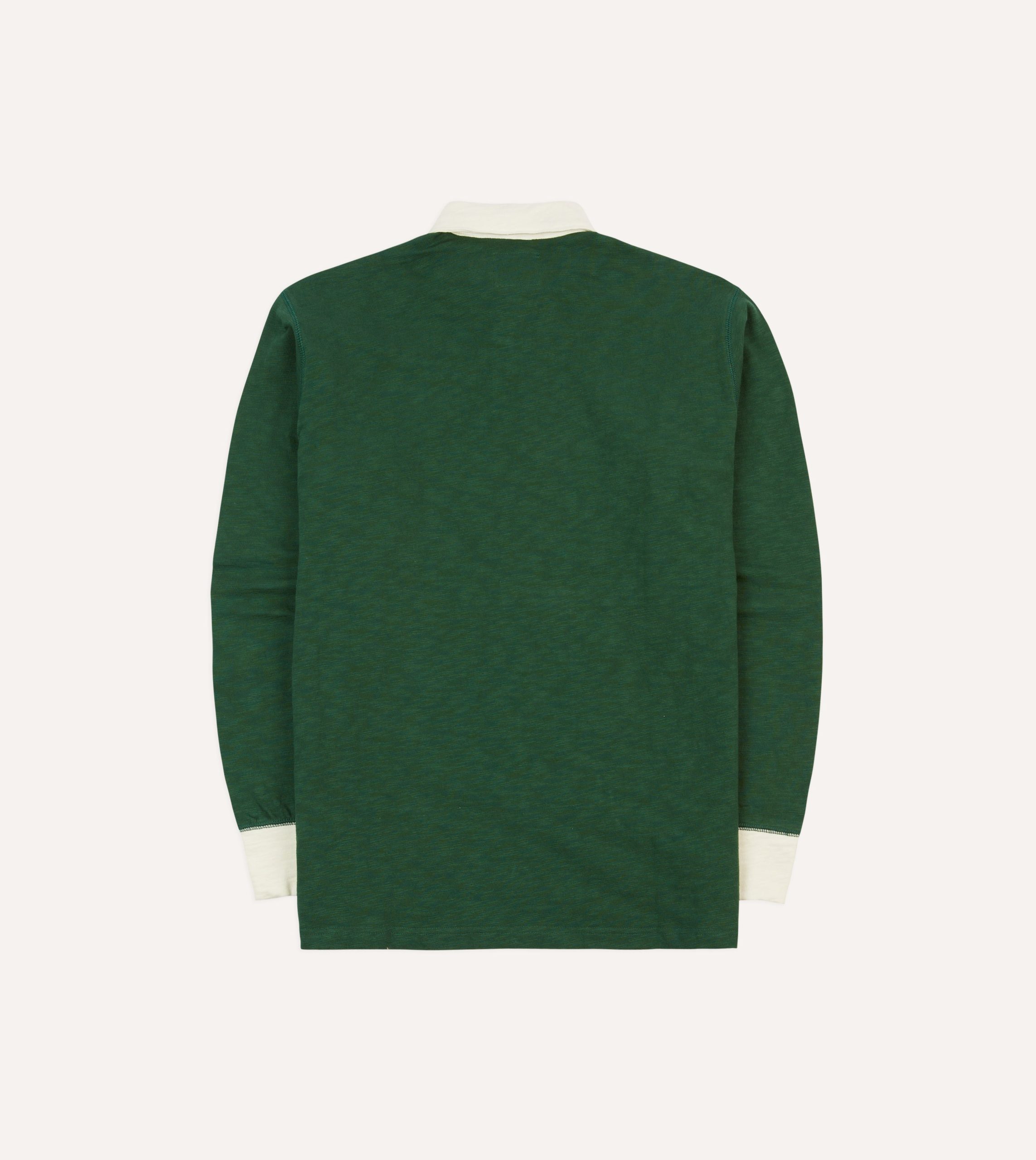 Green and Ecru Chevron Flamé Cotton Rugby Shirt - Image 6
