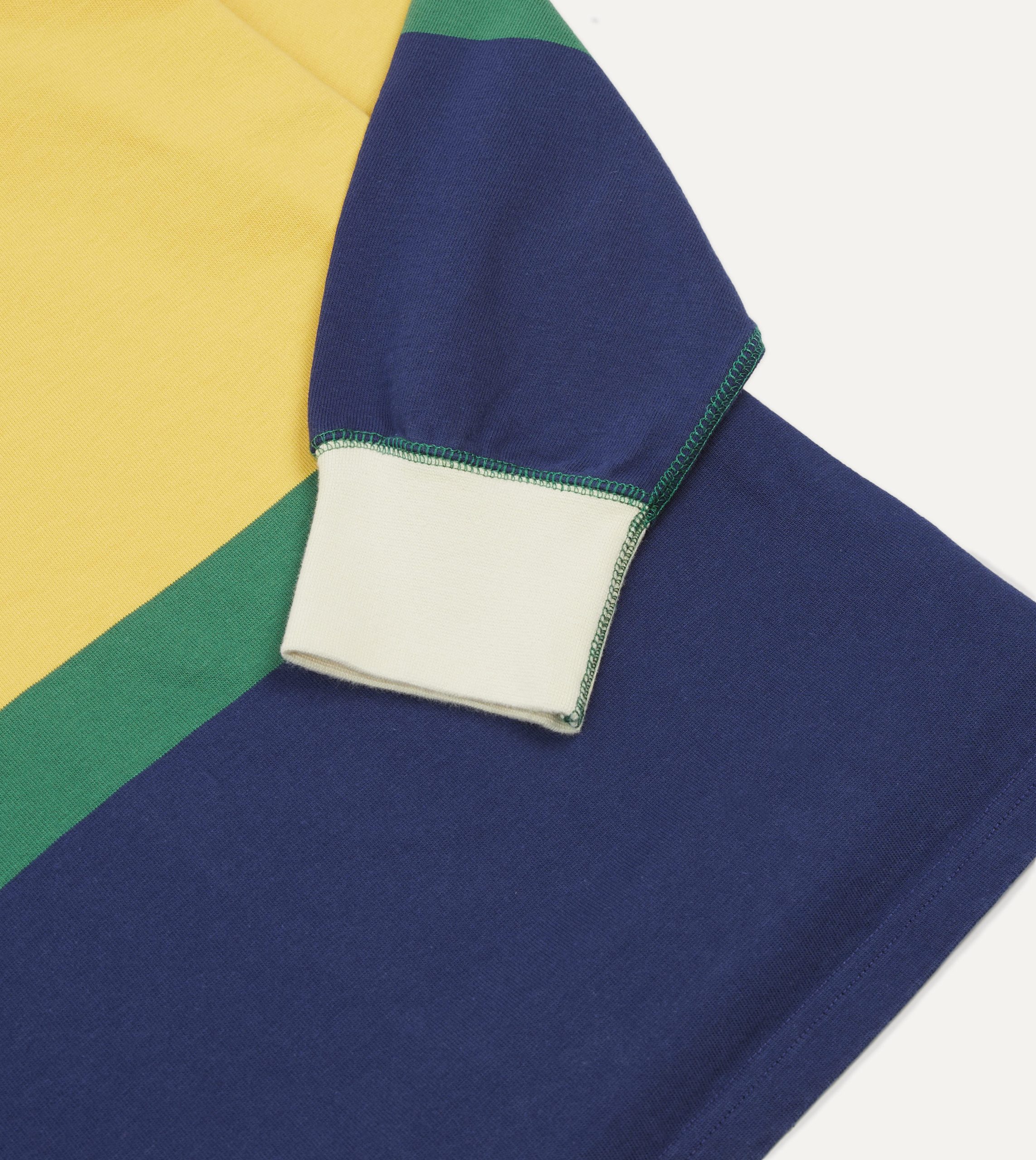 Pink. Green. Yellow and Navy Multi Stripe Cotton Rugby Shirt - Image 5