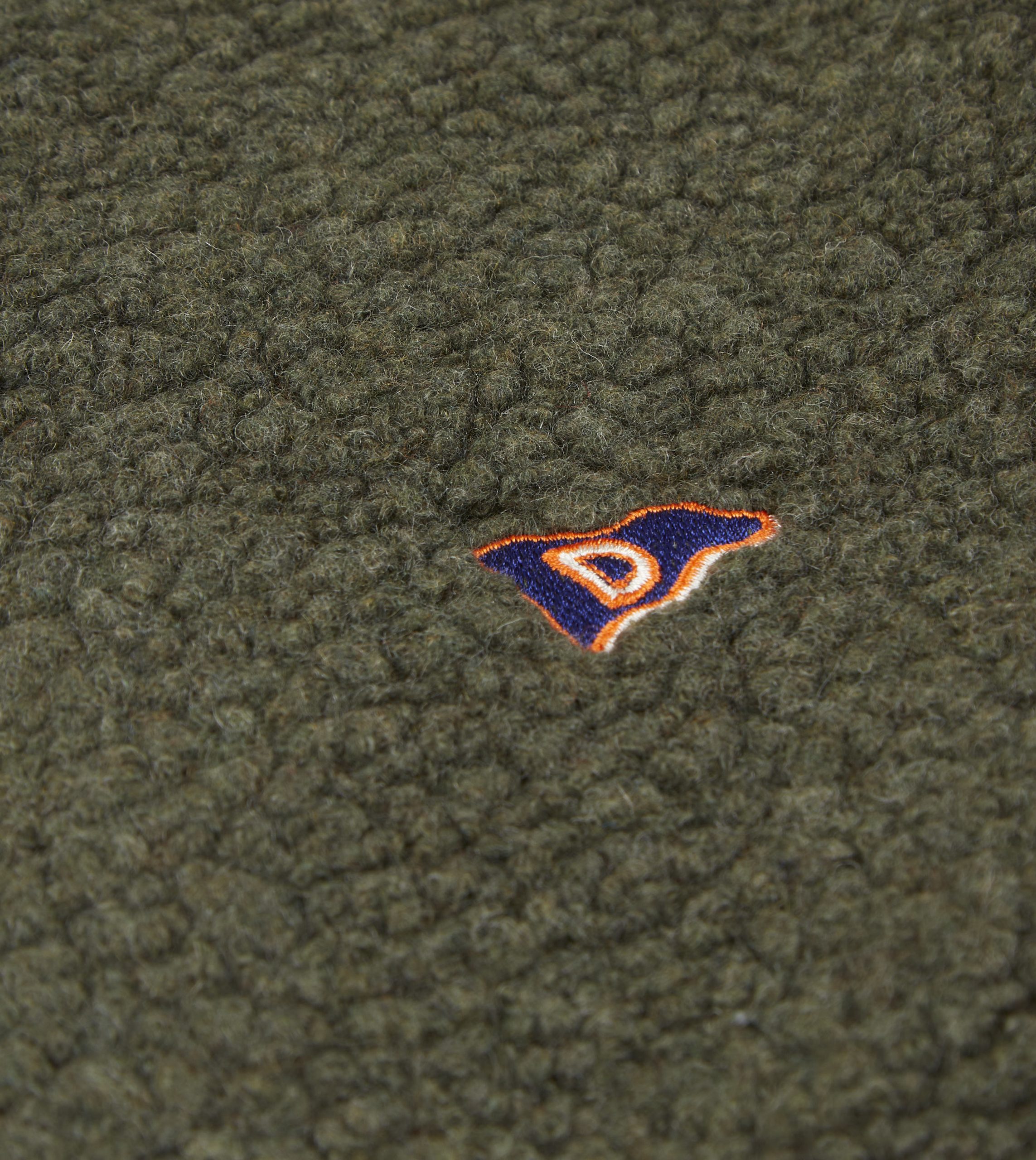 Green Boucle Wool Zip Fleece Jacket - Image 5