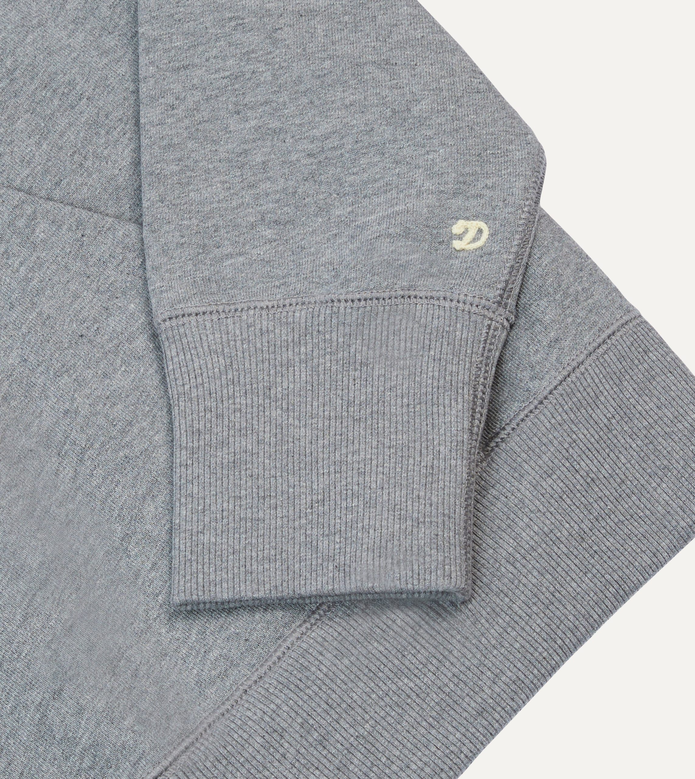 Grey Cotton Quarter Zip Sweatshirt - Image 4