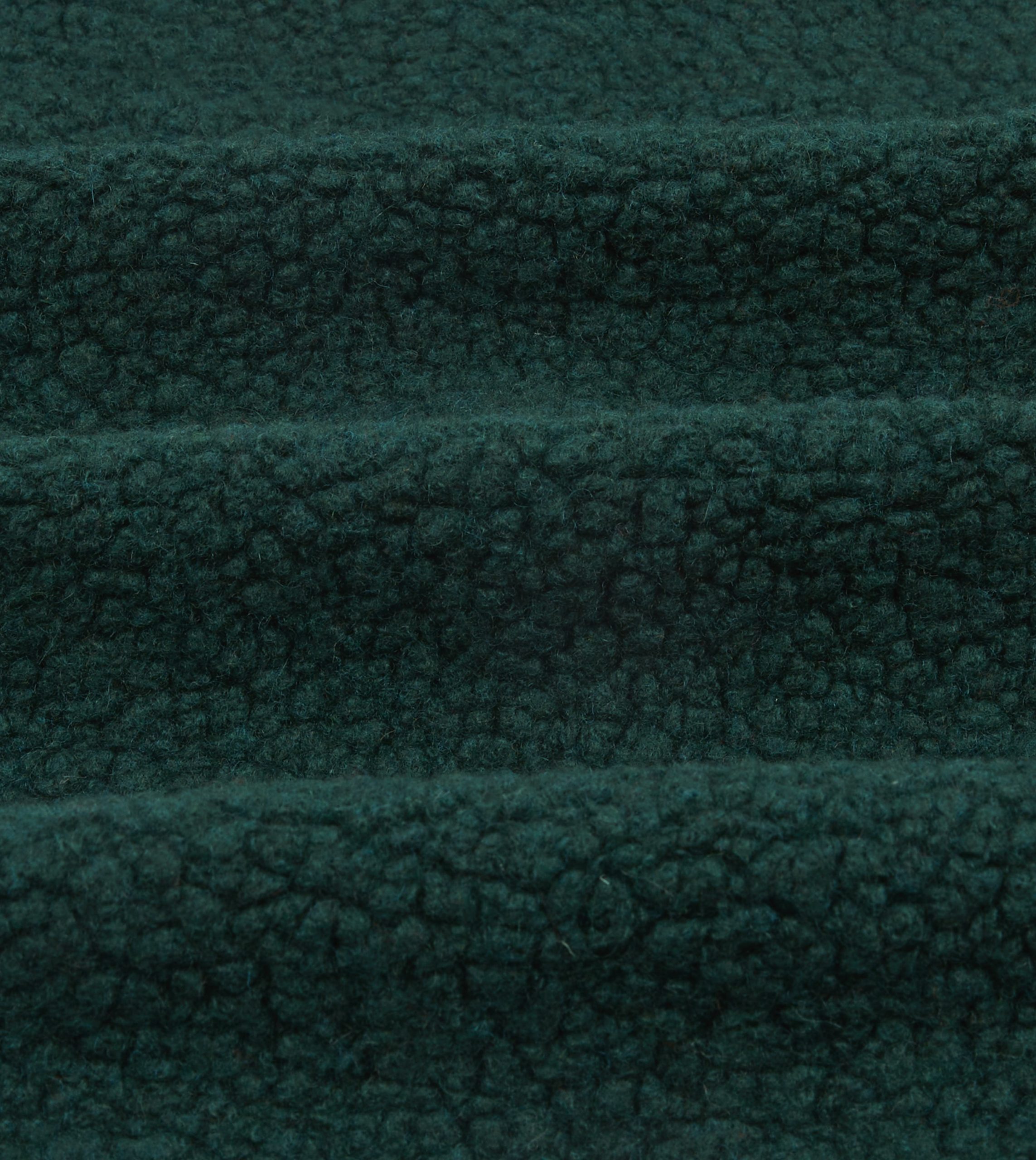 Dark Green Boucle Wool Zip Fleece Vest - Image 2