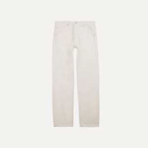 Ecru 12.7oz Selvedge Denim Tonal Stitch Five-Pocket Jeans