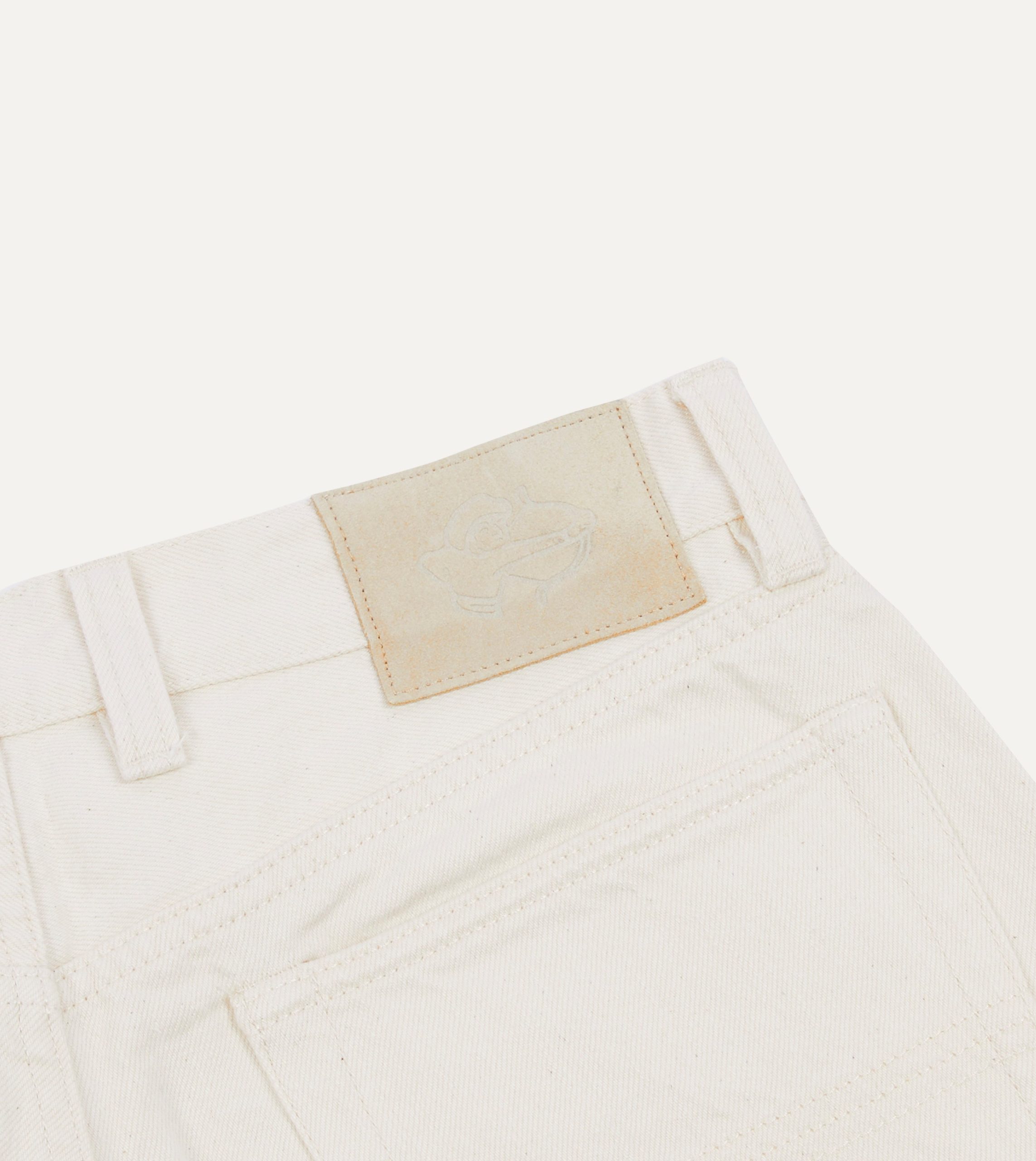 Ecru 12.7oz Selvedge Denim Tonal Stitch Five-Pocket Jeans - Image 6