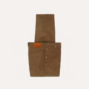 Tan Japanese Selvedge Needlecord Five-Pocket Trousers