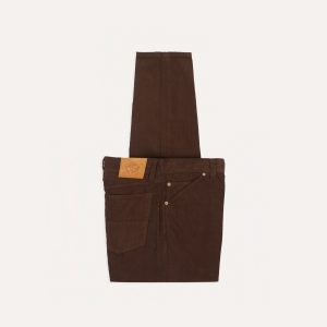 Brown Japanese Selvedge Needlecord Five-Pocket Trousers