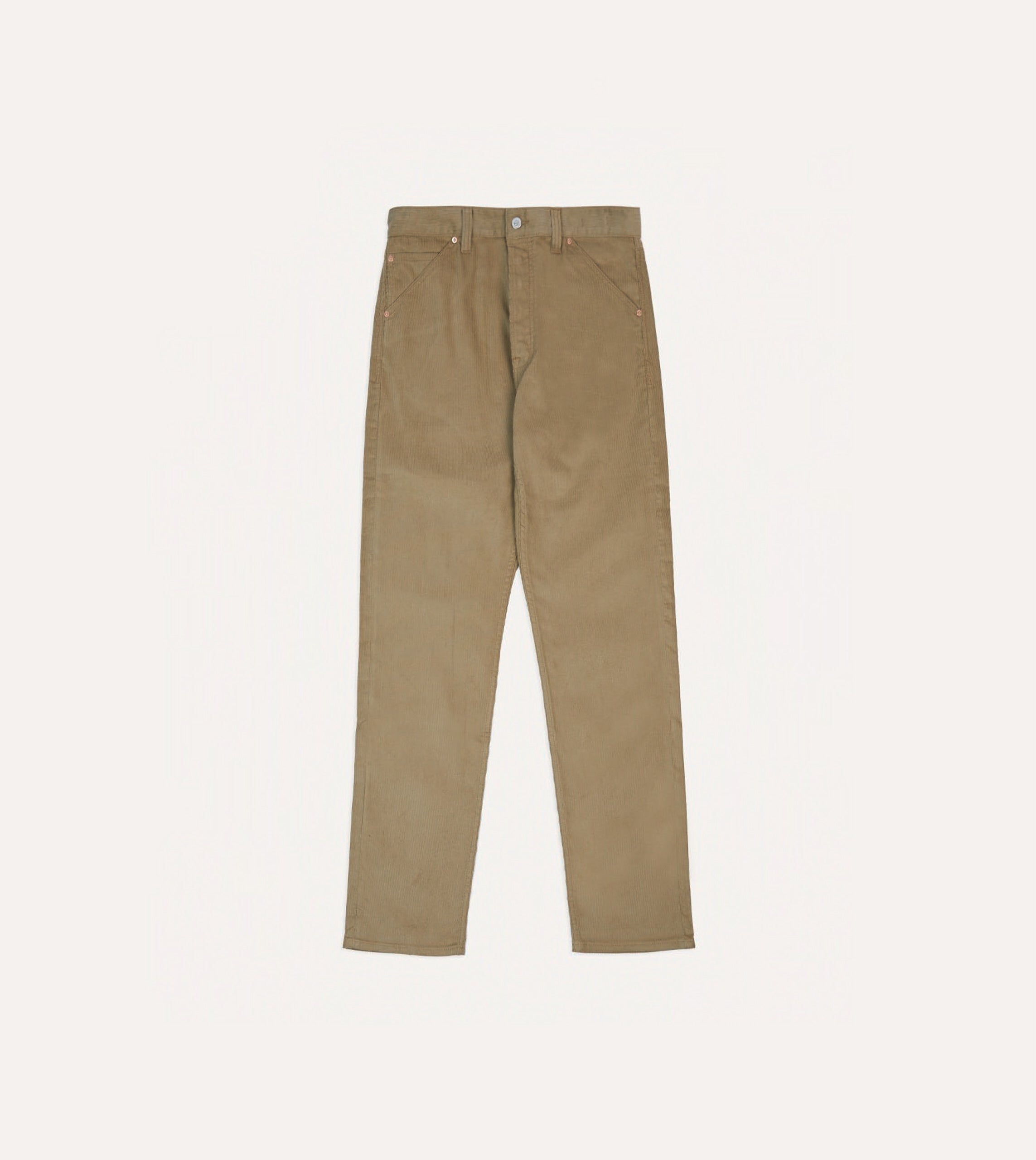 Tobacco Japanese Selvedge Needlecord Five-Pocket Trousers - Image 3