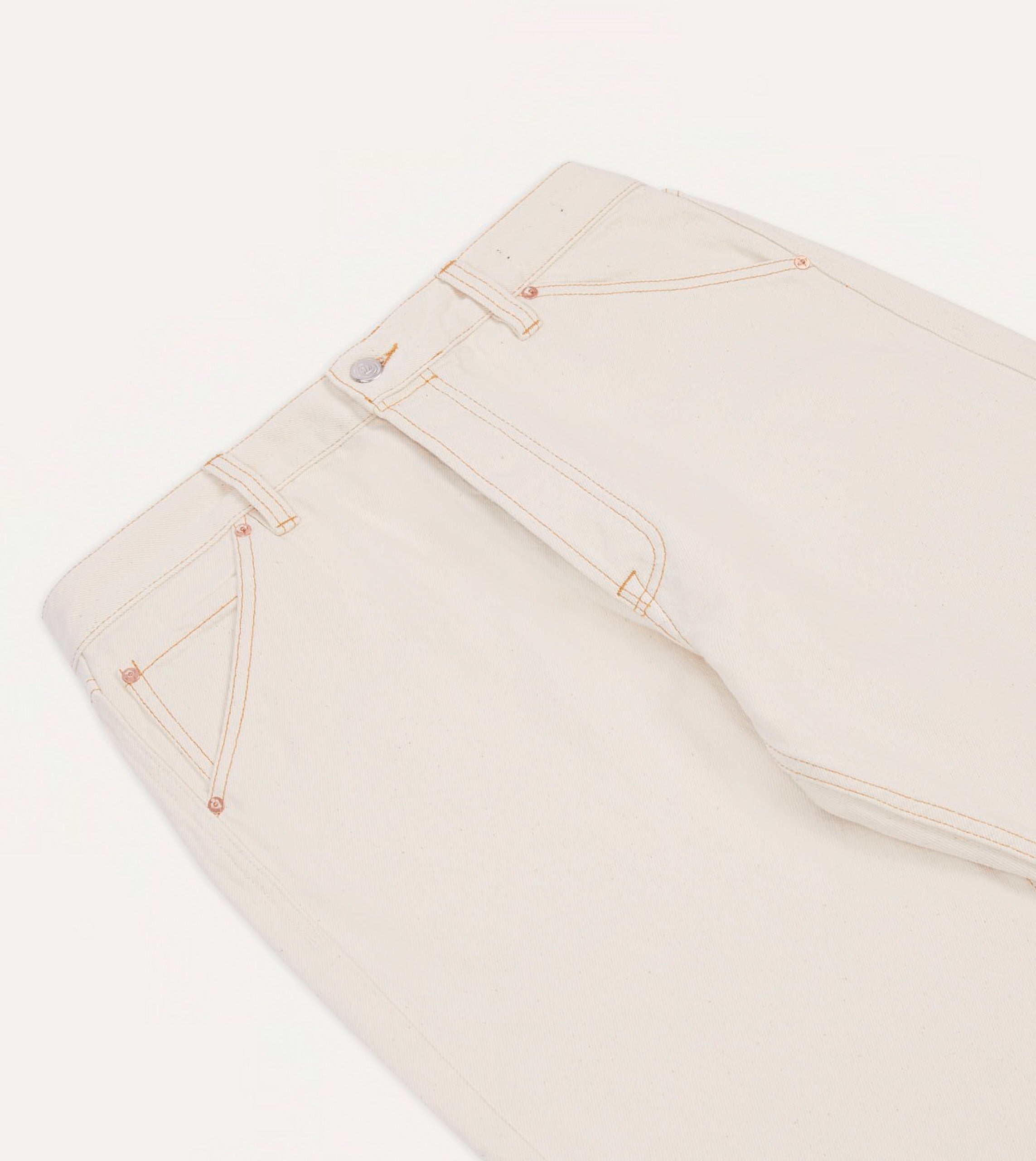 Ecru 13.2oz Denim Five-Pocket Jeans - Image 4