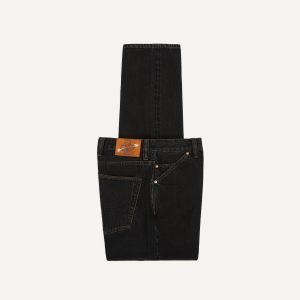 Drake's by A. Levine Black Stone Wash 12.3oz Selvedge Denim Five-Pocket Jeans