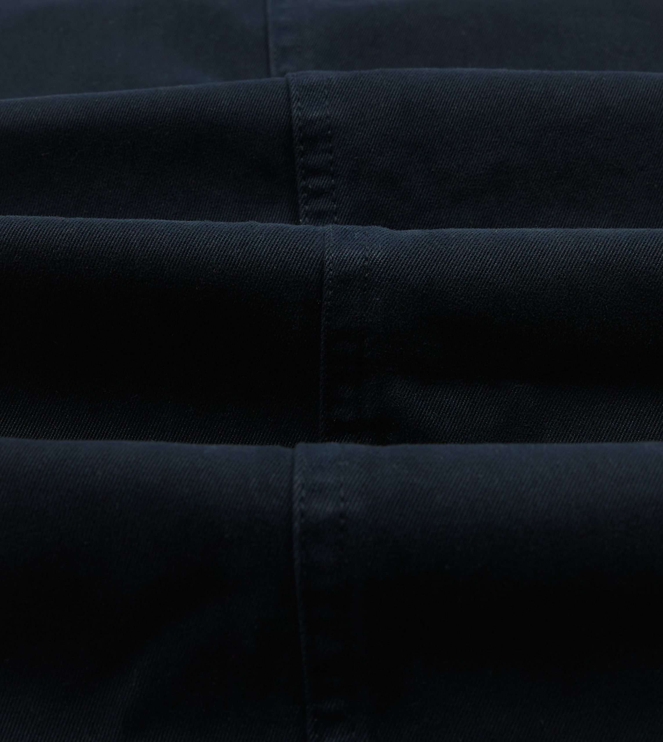 Navy Textured Cotton Flat Front Chino - Image 2