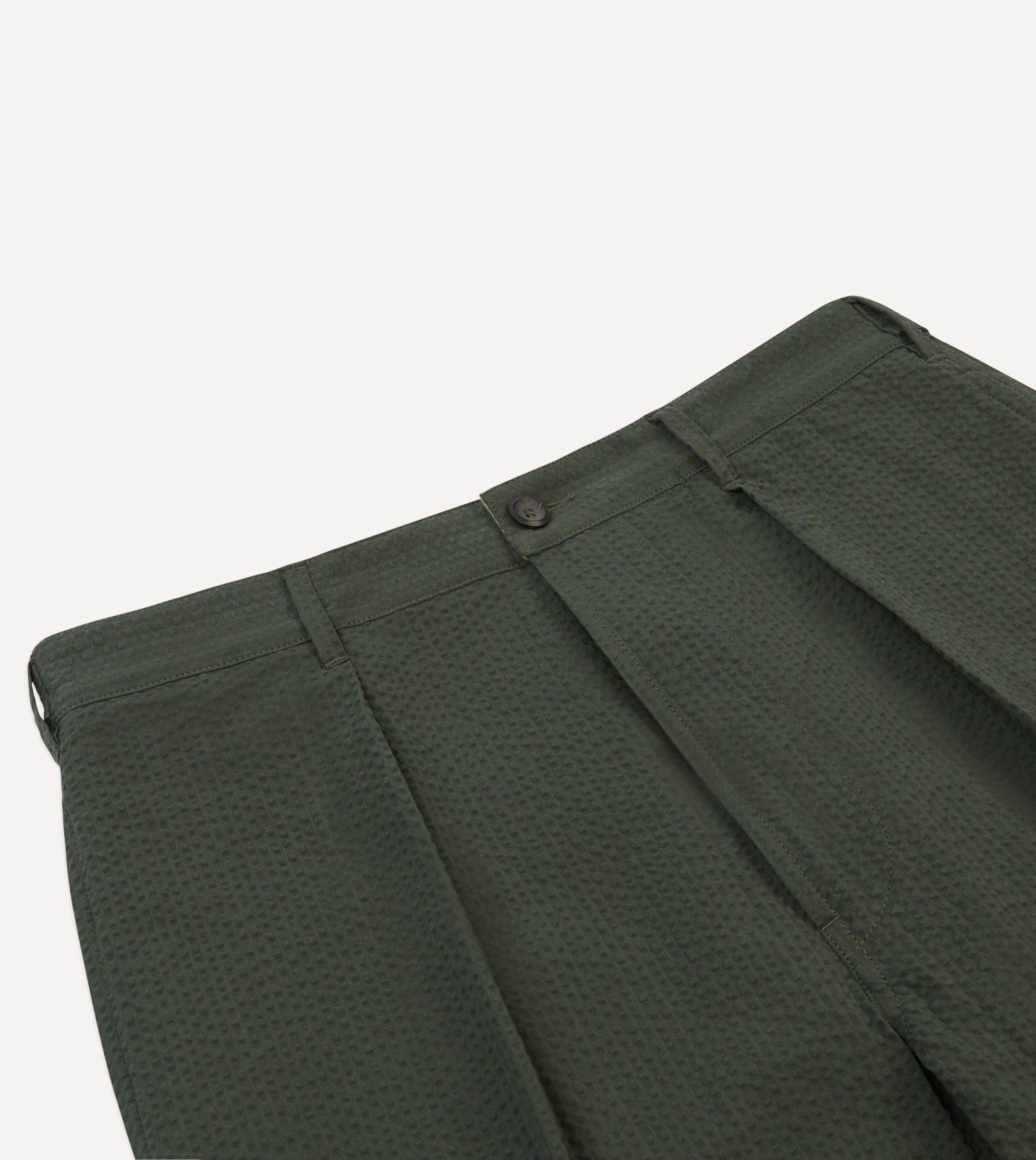 Olive Seersucker Games Trousers - Image 3