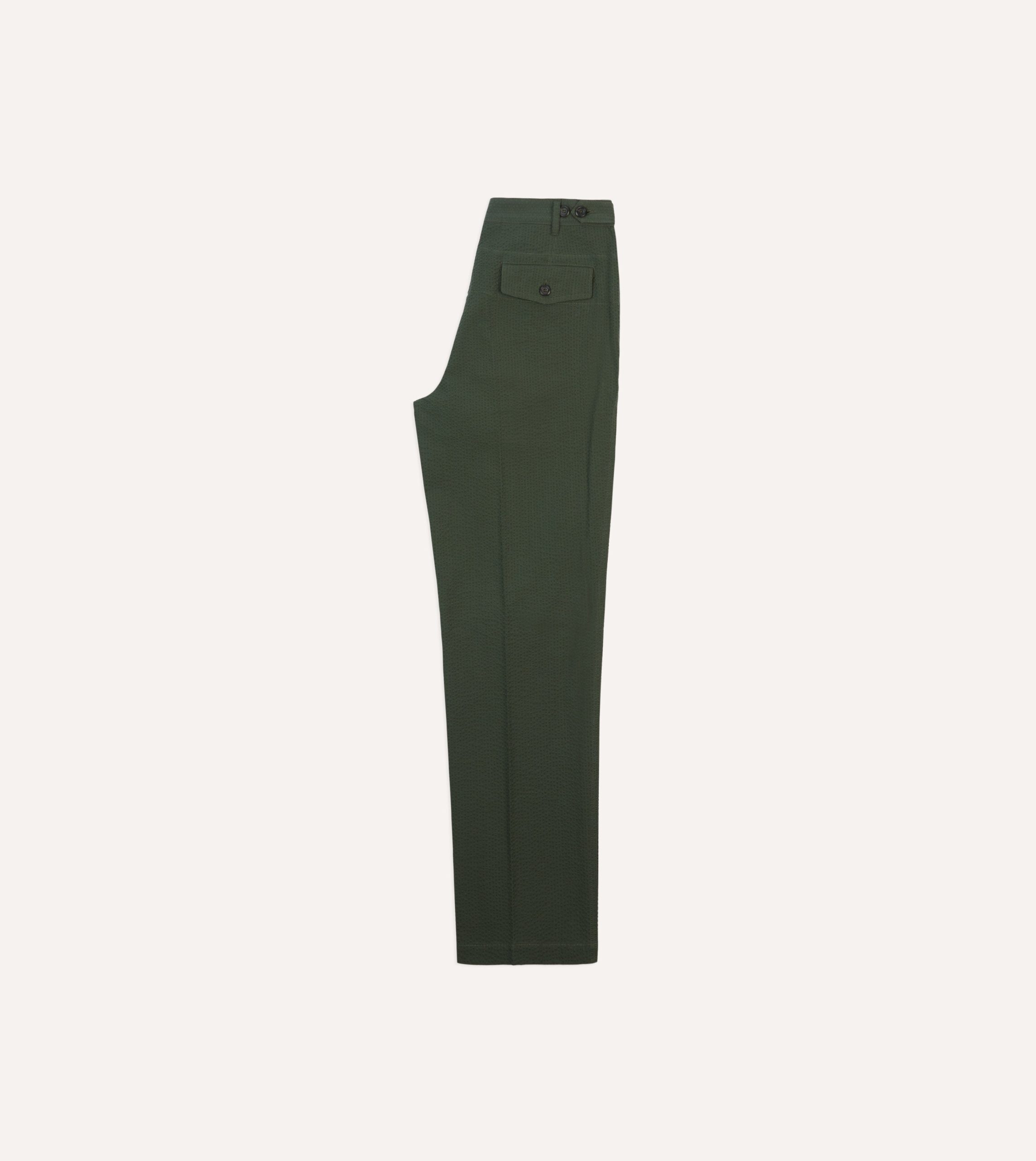 Olive Seersucker Games Trousers - Image 5