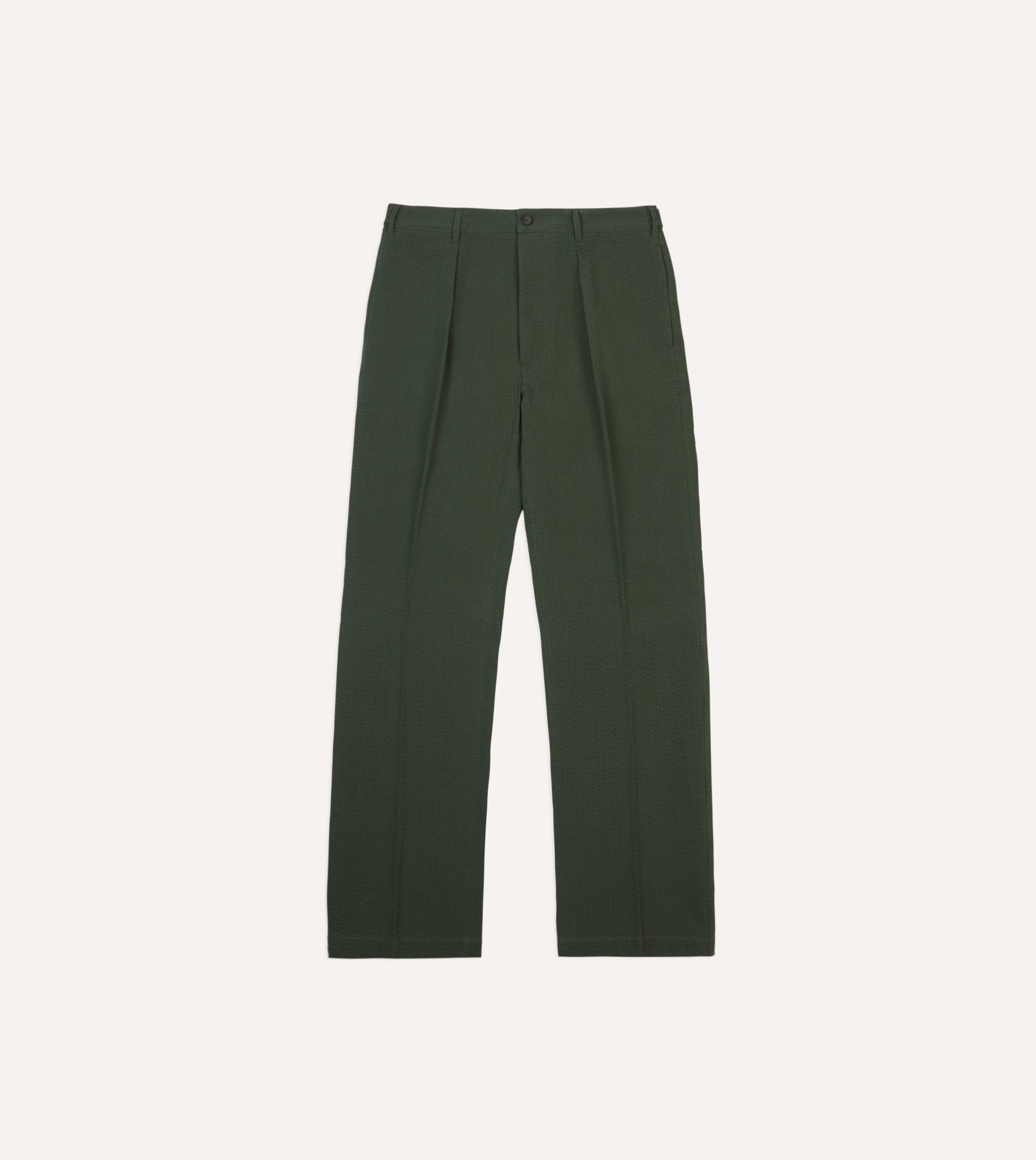 Olive Seersucker Games Trousers - Image 6