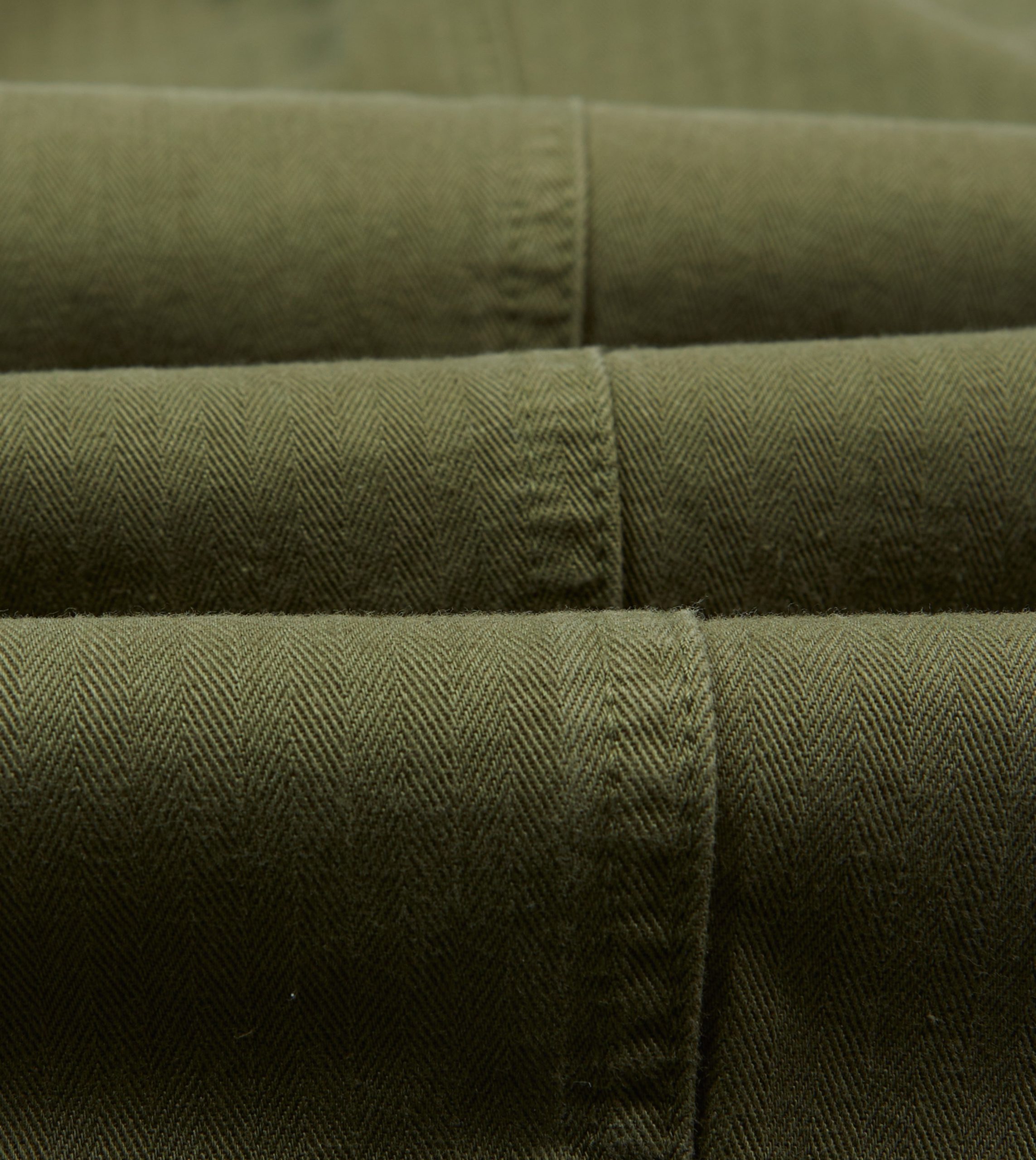 Olive Herringbone Cotton Games Trousers - Image 2