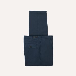 Navy Cotton Linen Games Trousers