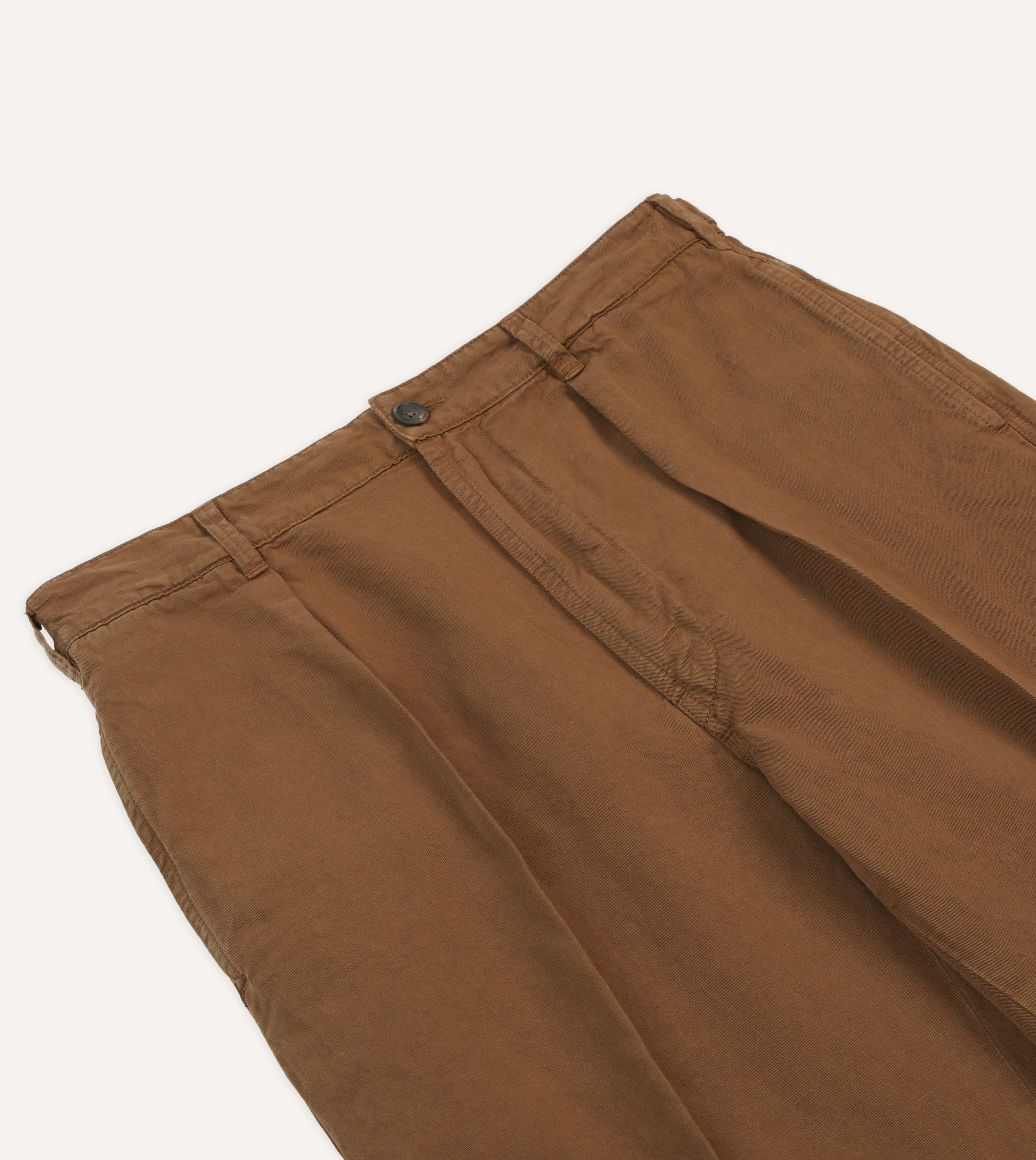 Tobacco Cotton Linen Games Trousers - Image 4