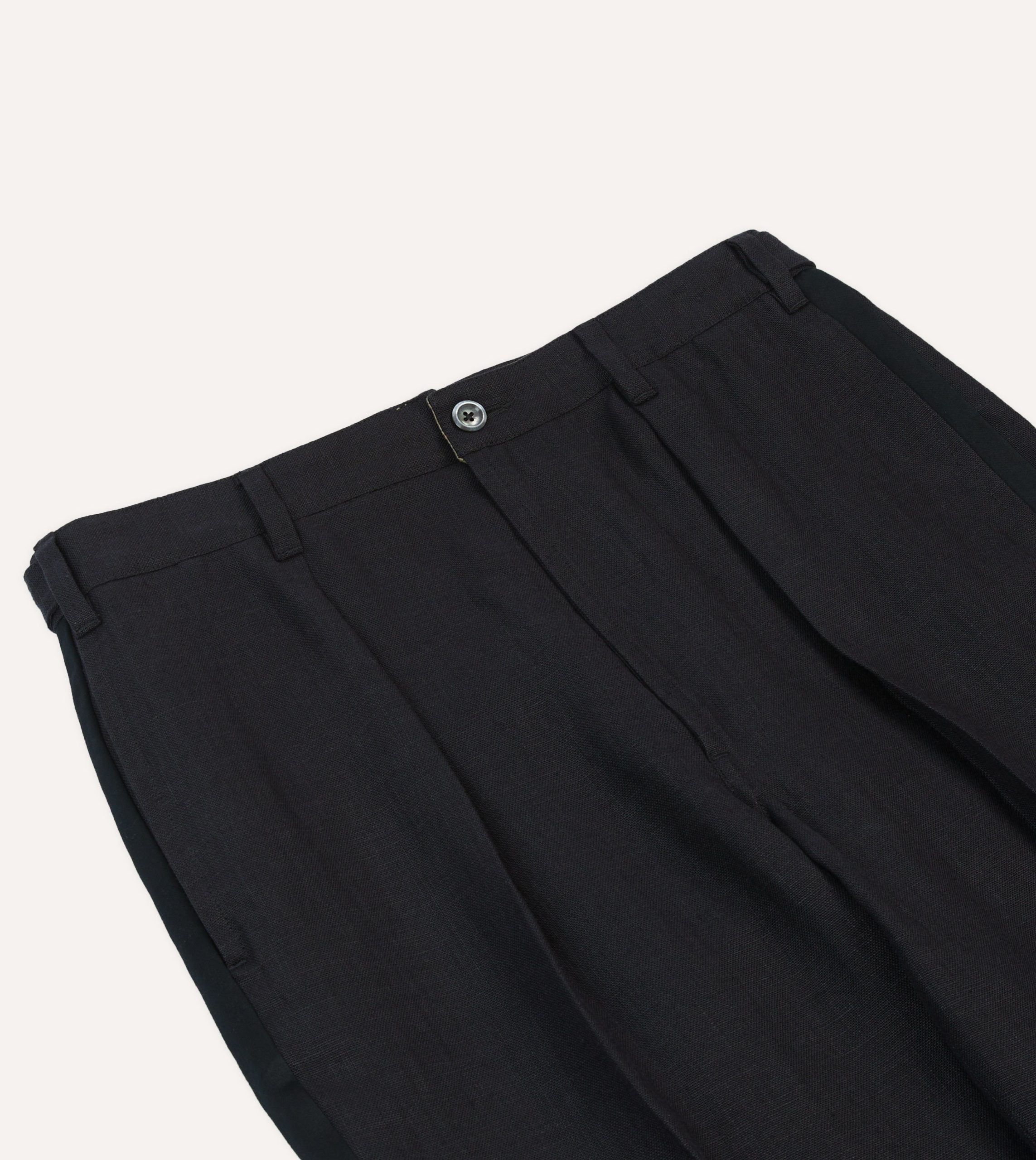 Black Linen Games Dinner Trousers - Image 4