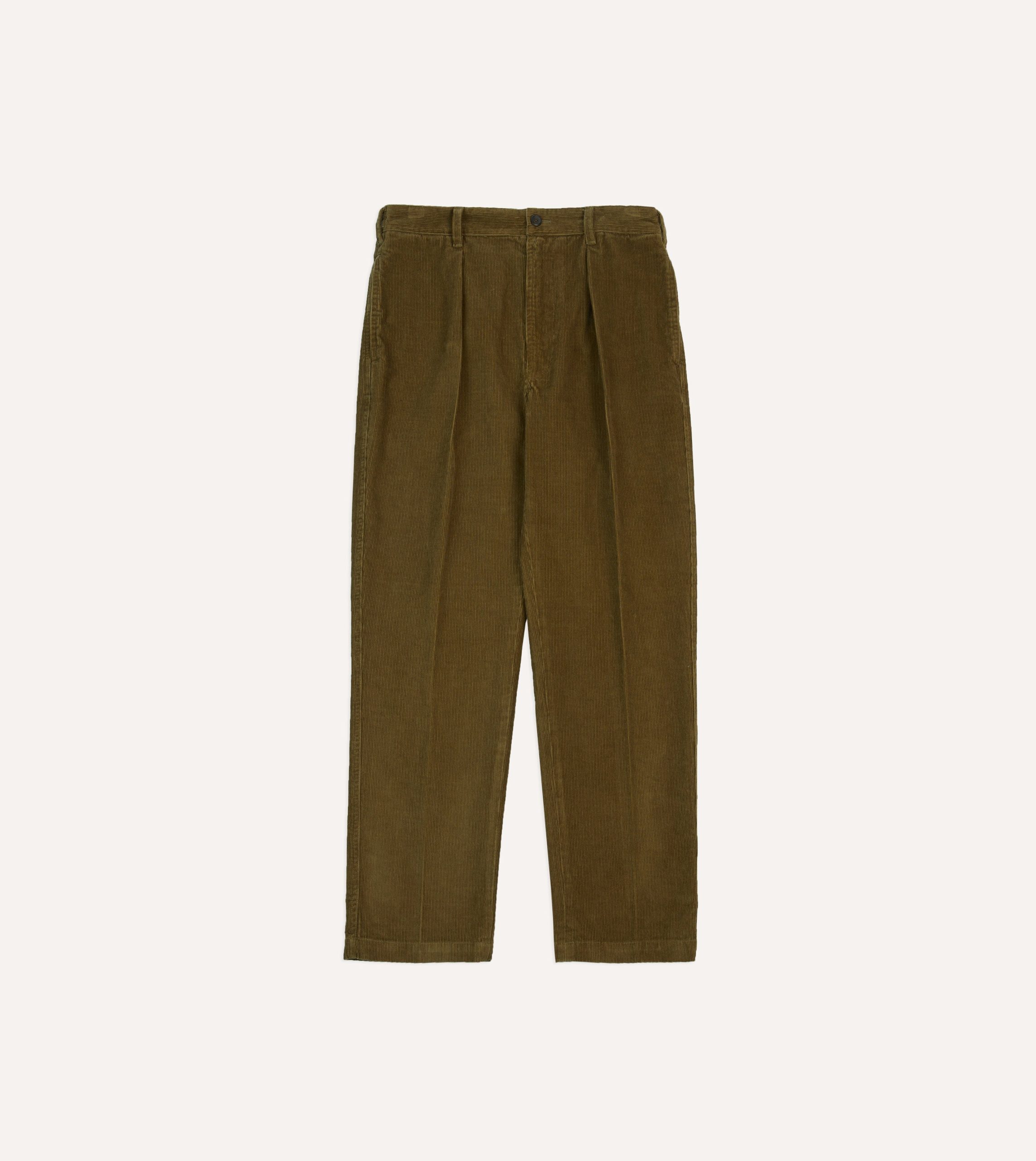Olive Cotton Corduroy Field Games Trousers - Image 3