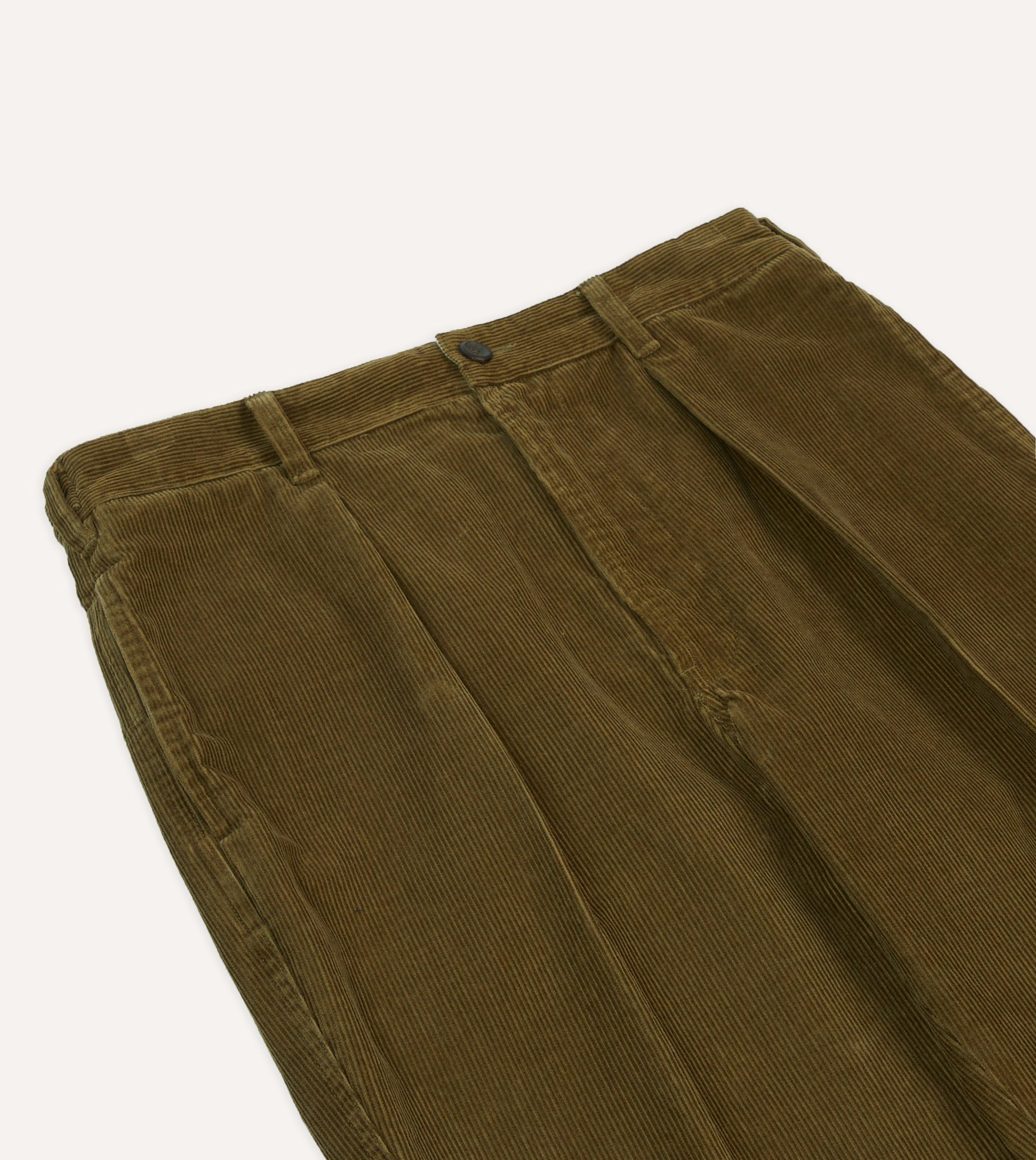 Olive Cotton Corduroy Field Games Trousers - Image 4