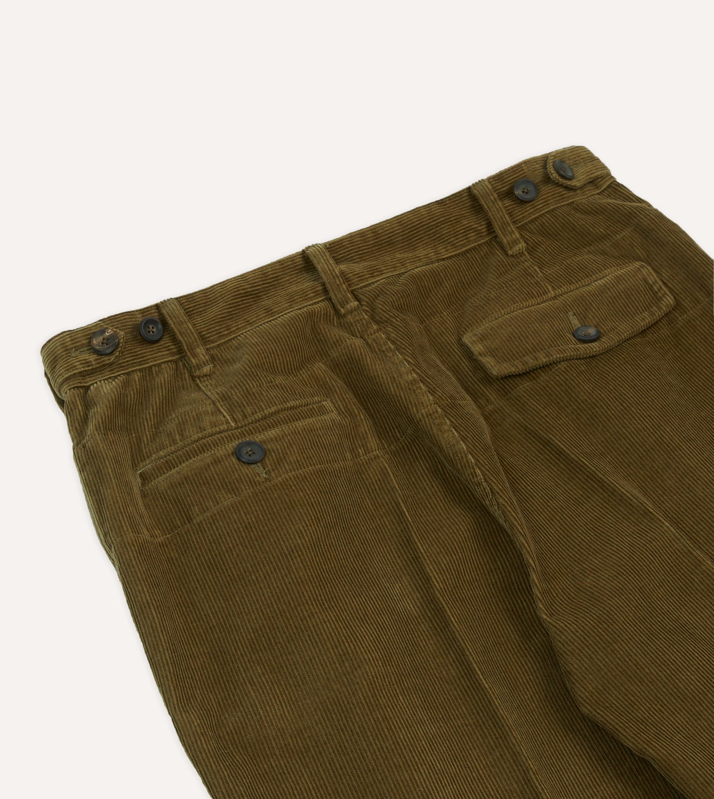 Olive Cotton Corduroy Field Games Trousers - Image 5