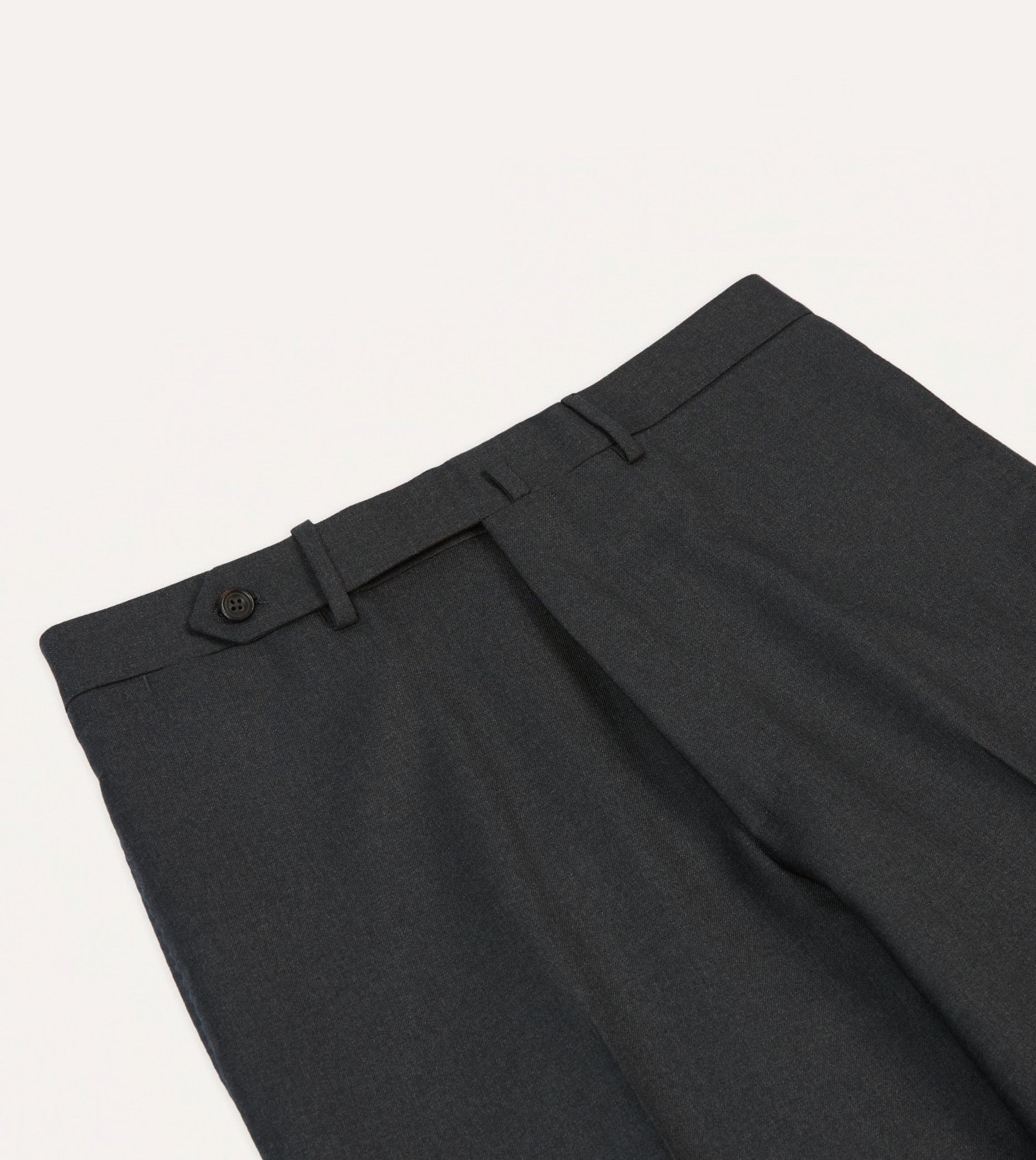 Grey Worsted Wool Flat Front Trouser - Image 4