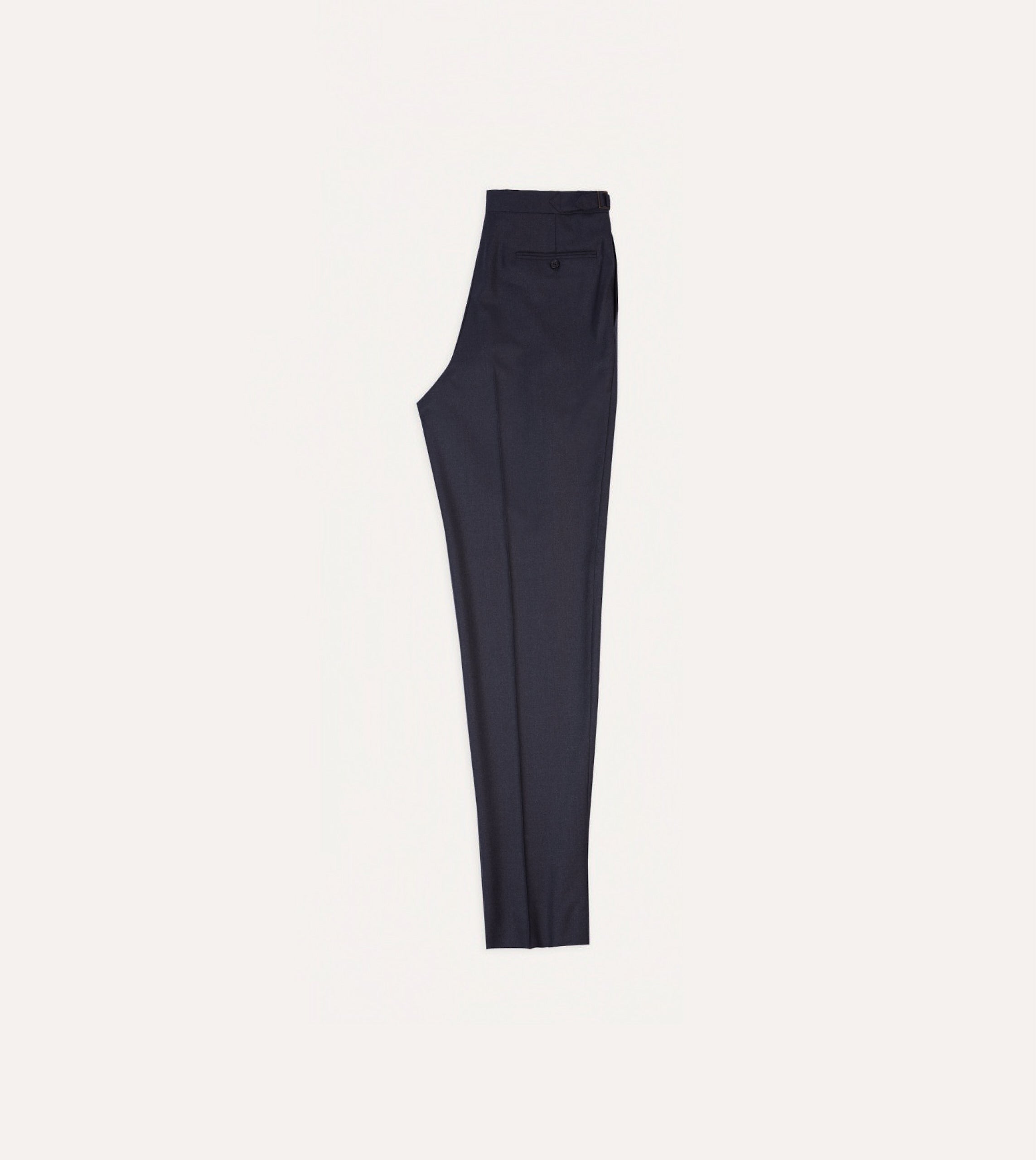 Grey Worsted Wool Single Pleat Trouser - Image 6