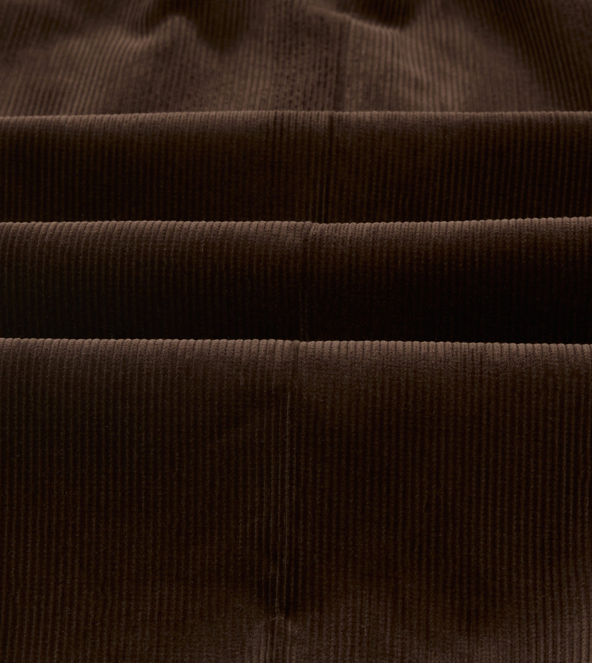 Brown Mid-Wale Corduroy Single Pleat Trouser - Image 2