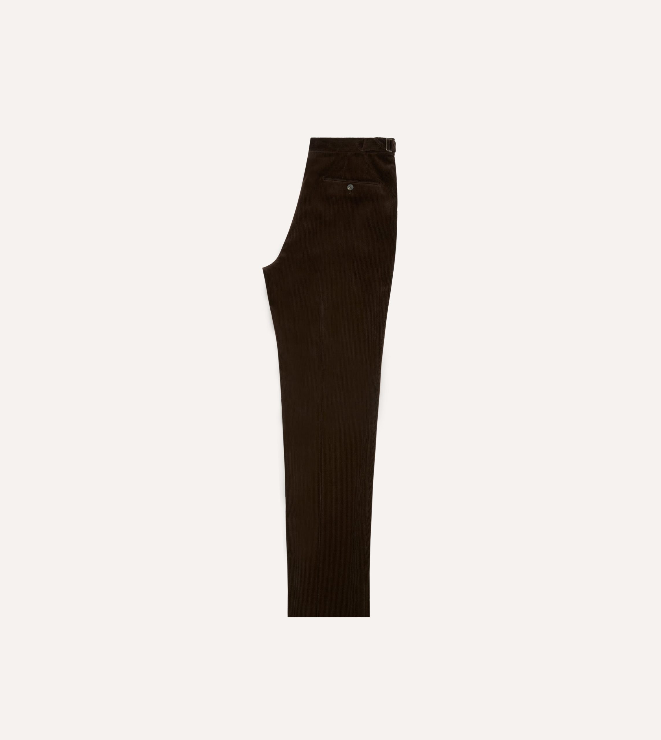 Brown Mid-Wale Corduroy Single Pleat Trouser - Image 6