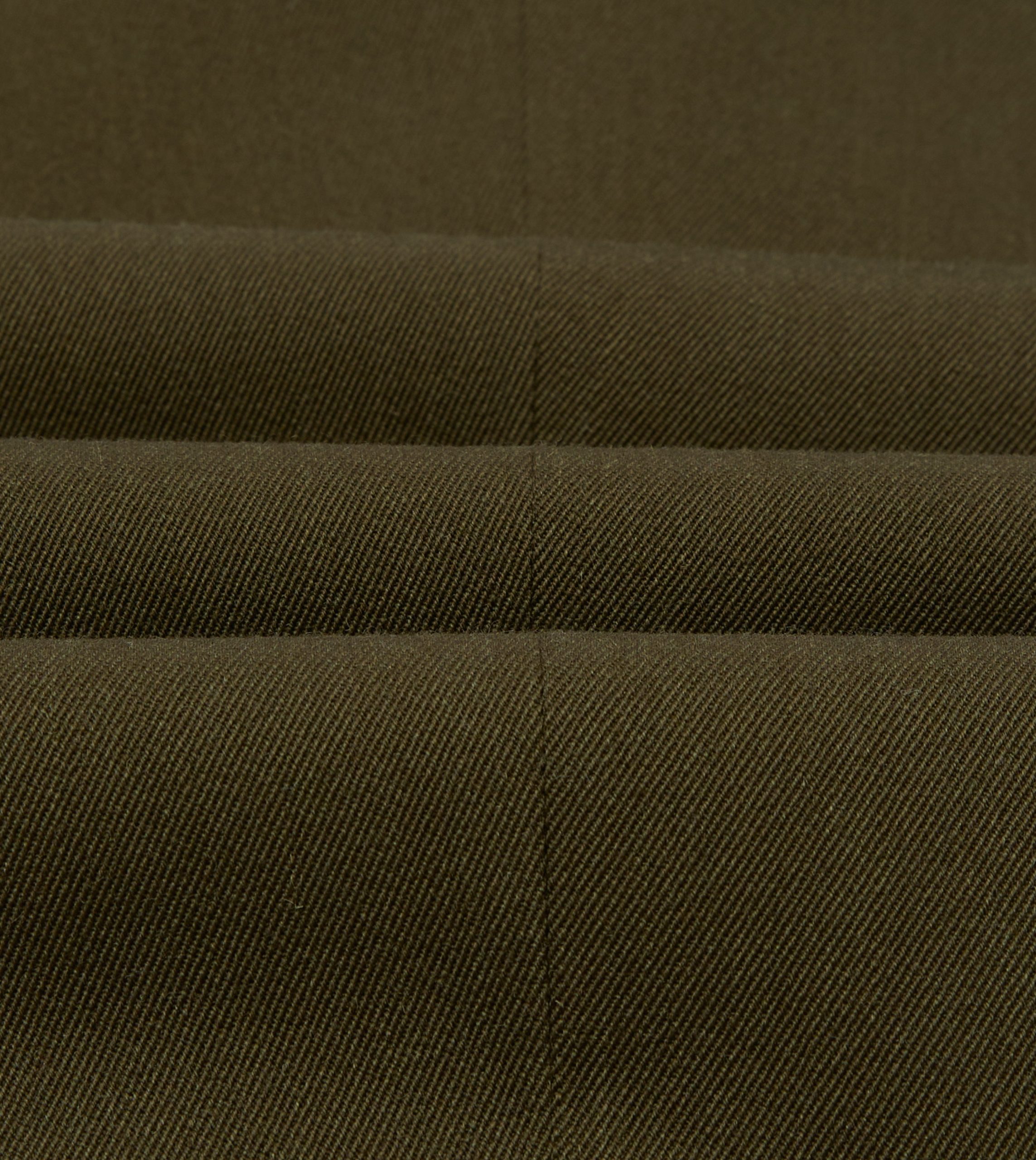 Olive Wool-Cotton Single Pleat Trouser - Image 2